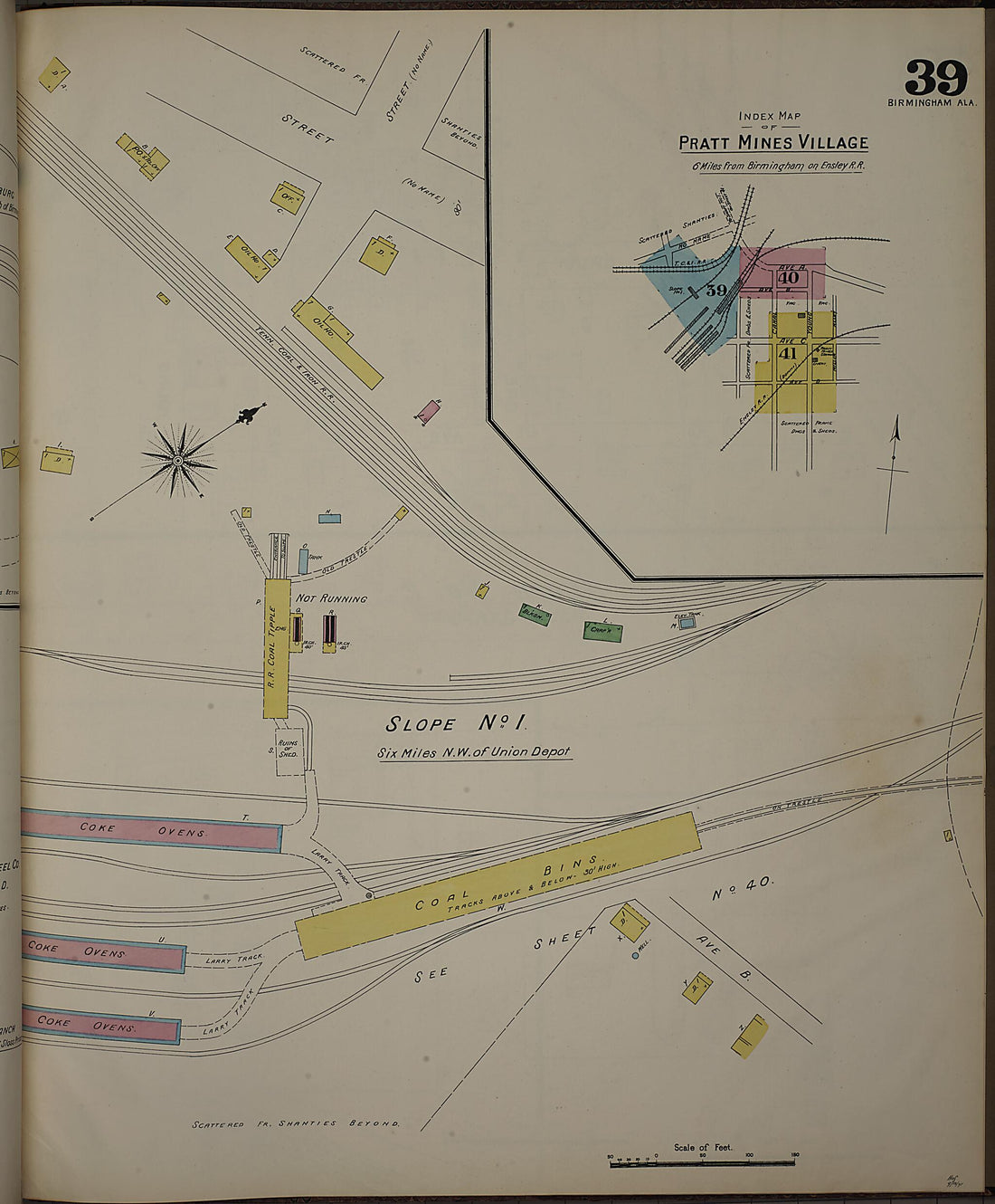 This old map of Birmingham, Jefferson County, Alabama was created by Sanborn Map Company in 1891