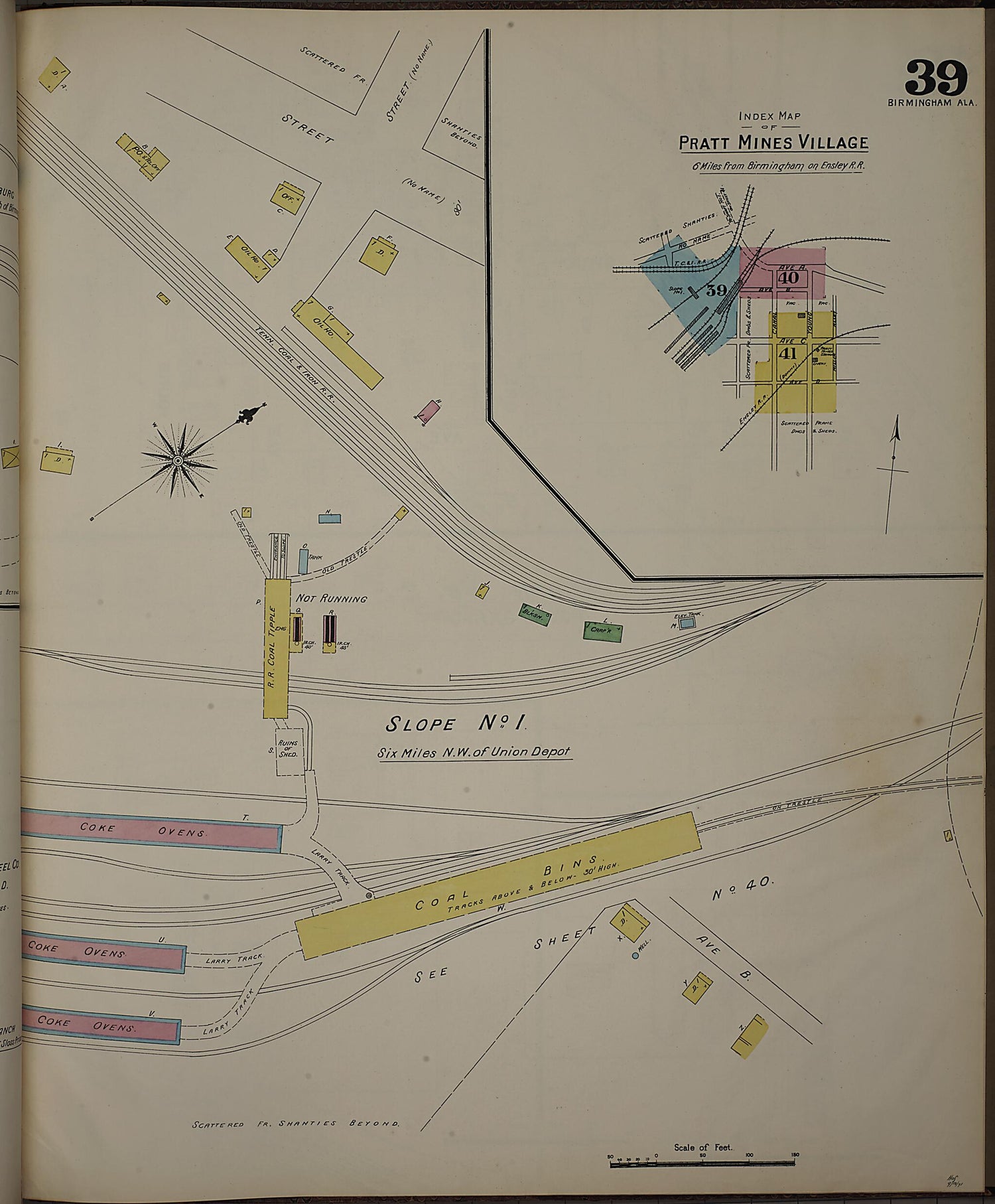 This old map of Birmingham, Jefferson County, Alabama was created by Sanborn Map Company in 1891