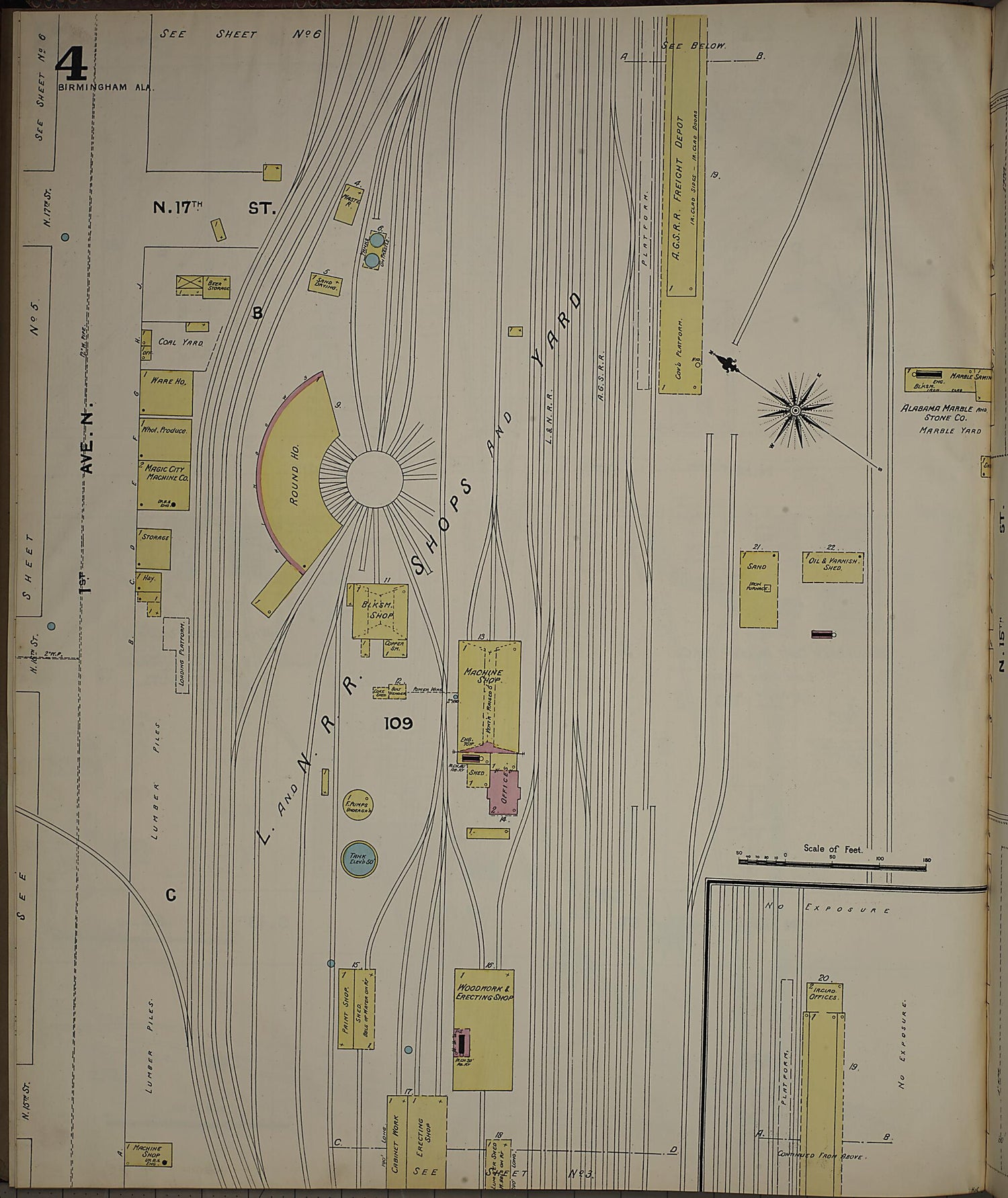 This old map of Birmingham, Jefferson County, Alabama was created by Sanborn Map Company in 1891