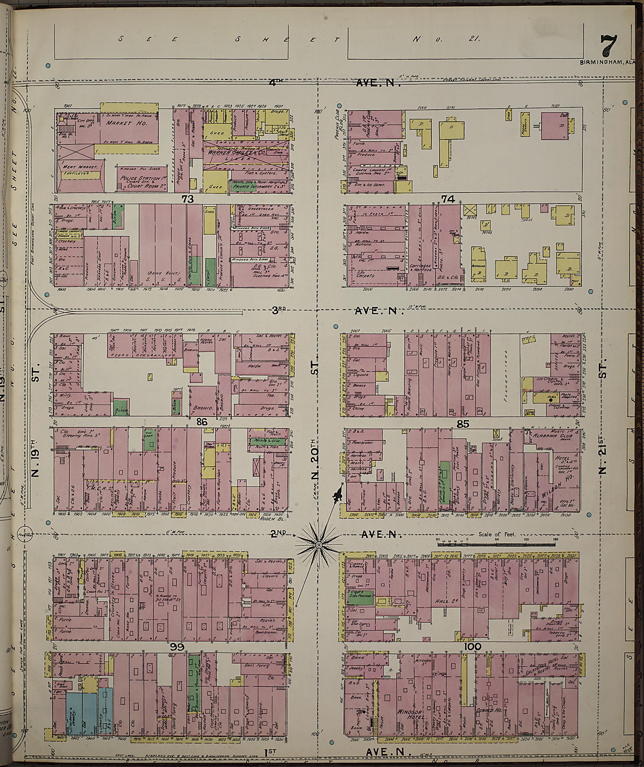 This old map of Birmingham, Jefferson County, Alabama was created by Sanborn Map Company in 1891