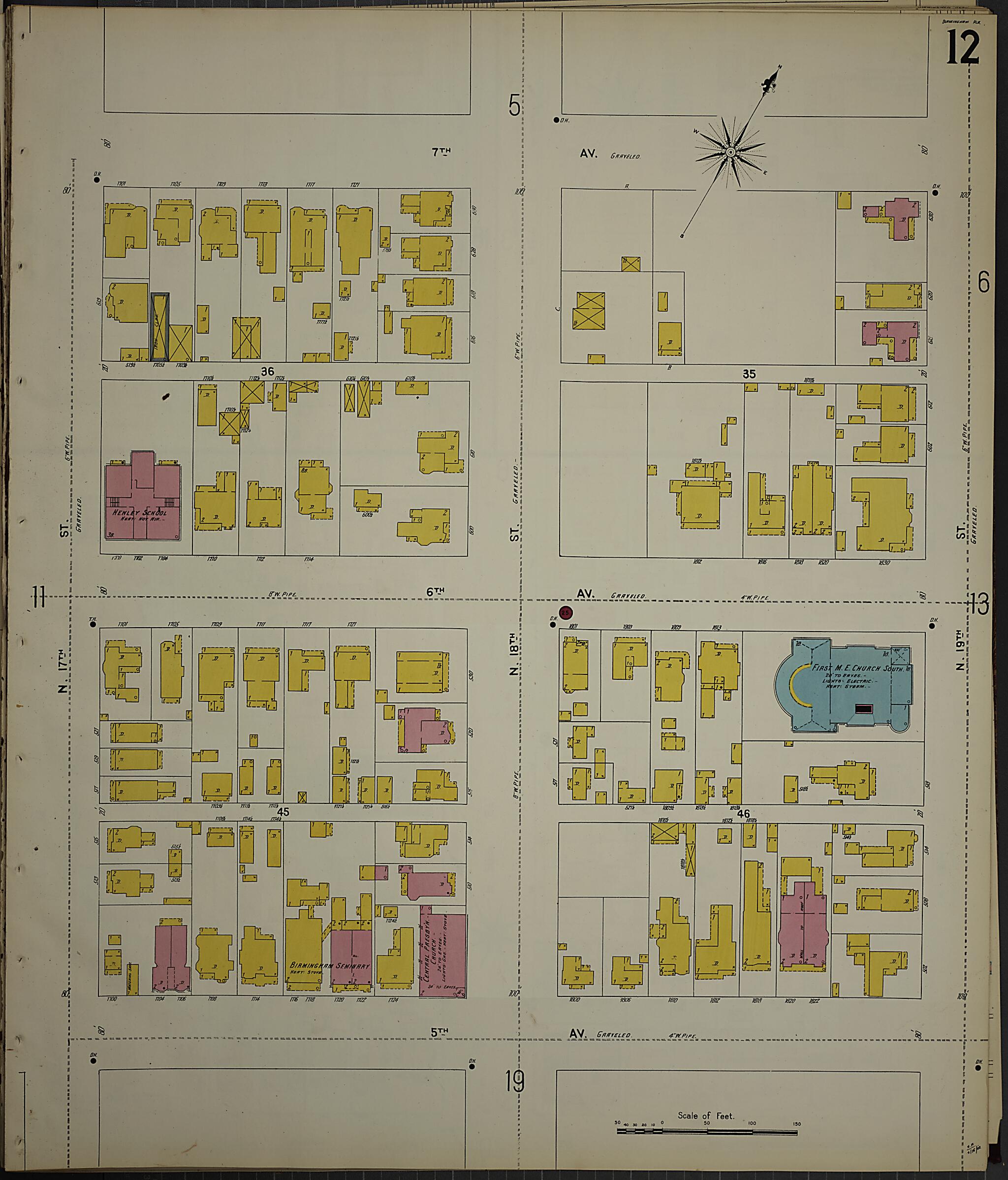 This old map of Birmingham, Jefferson County, Alabama was created by Sanborn Map Company in 1902