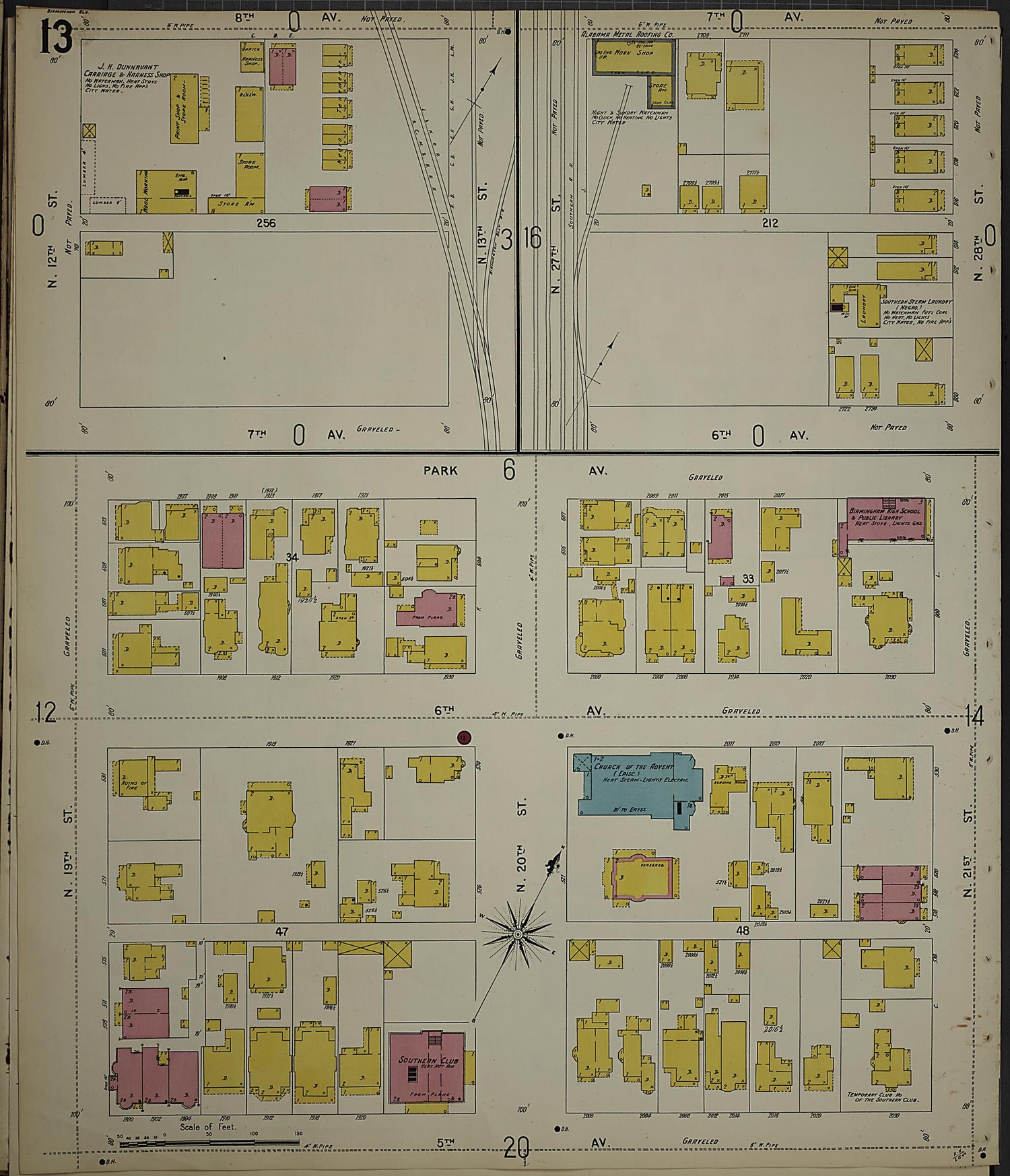 This old map of Birmingham, Jefferson County, Alabama was created by Sanborn Map Company in 1902