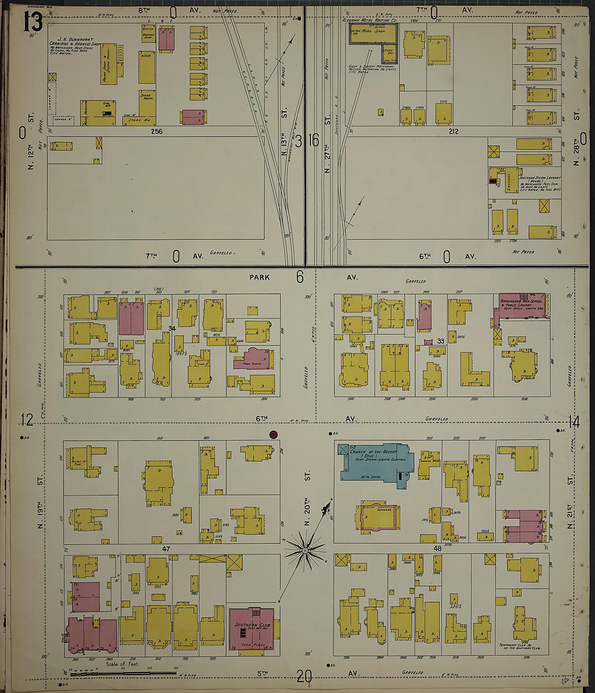 This old map of Birmingham, Jefferson County, Alabama was created by Sanborn Map Company in 1902