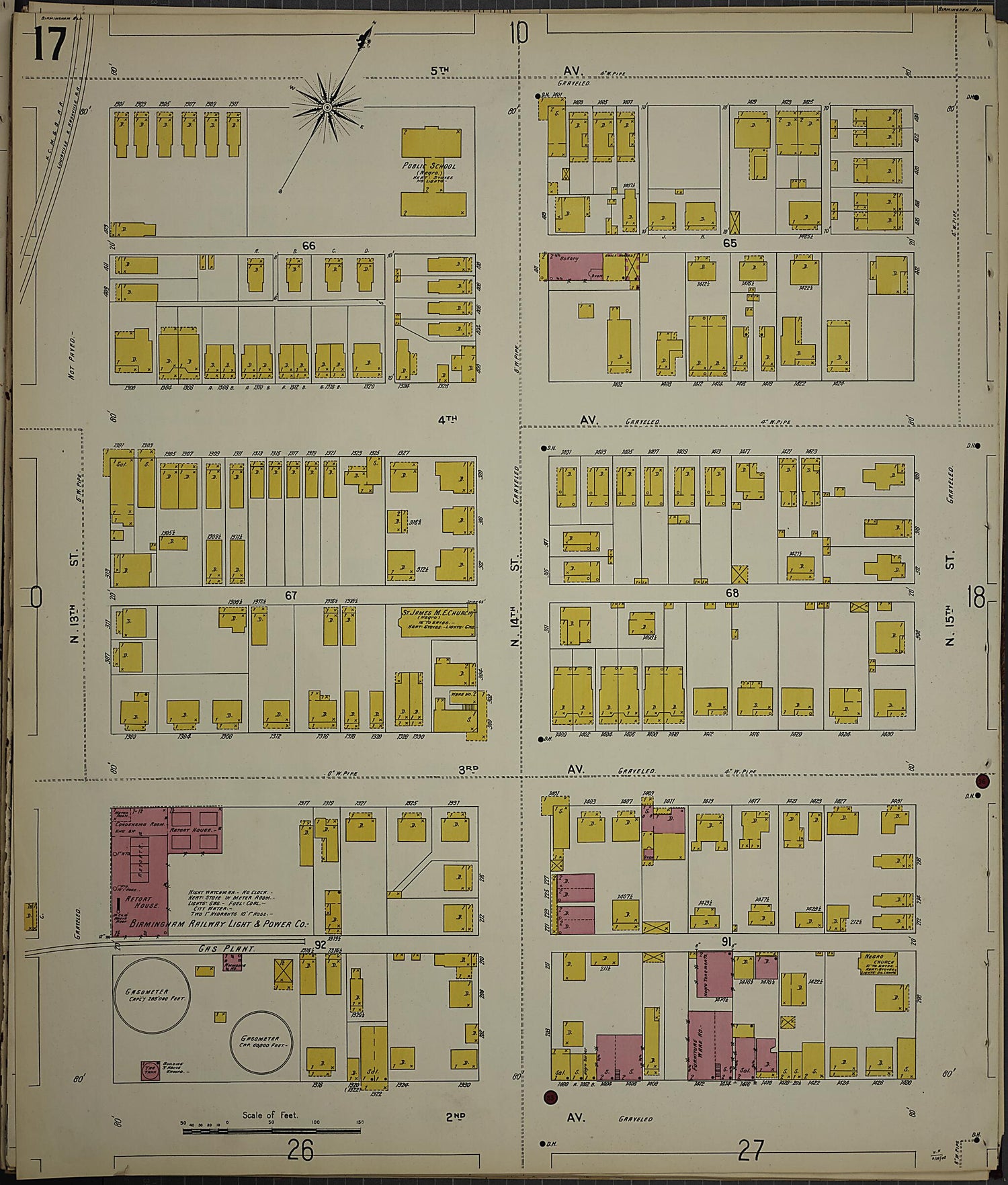 This old map of Birmingham, Jefferson County, Alabama was created by Sanborn Map Company in 1902