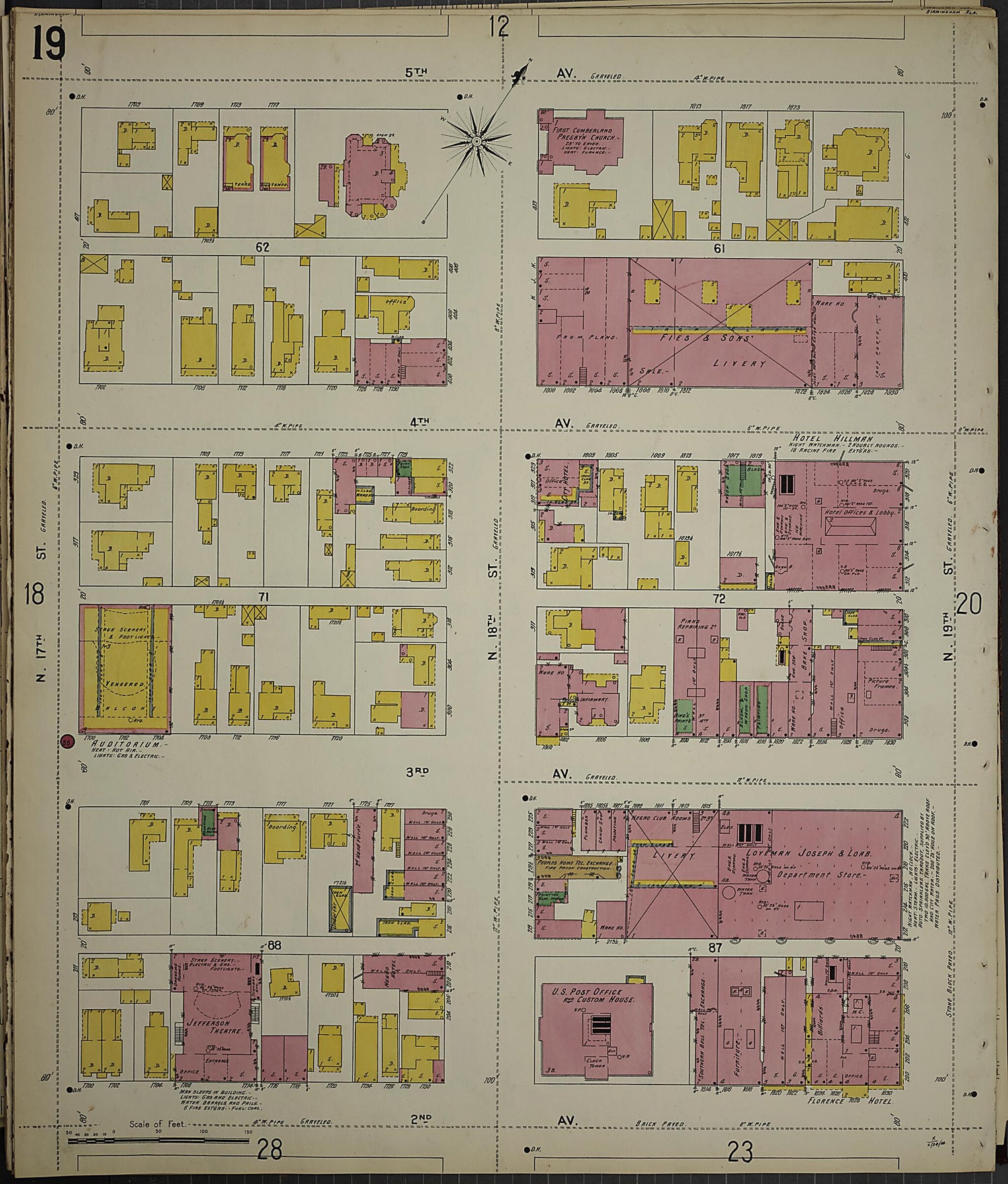 This old map of Birmingham, Jefferson County, Alabama was created by Sanborn Map Company in 1902