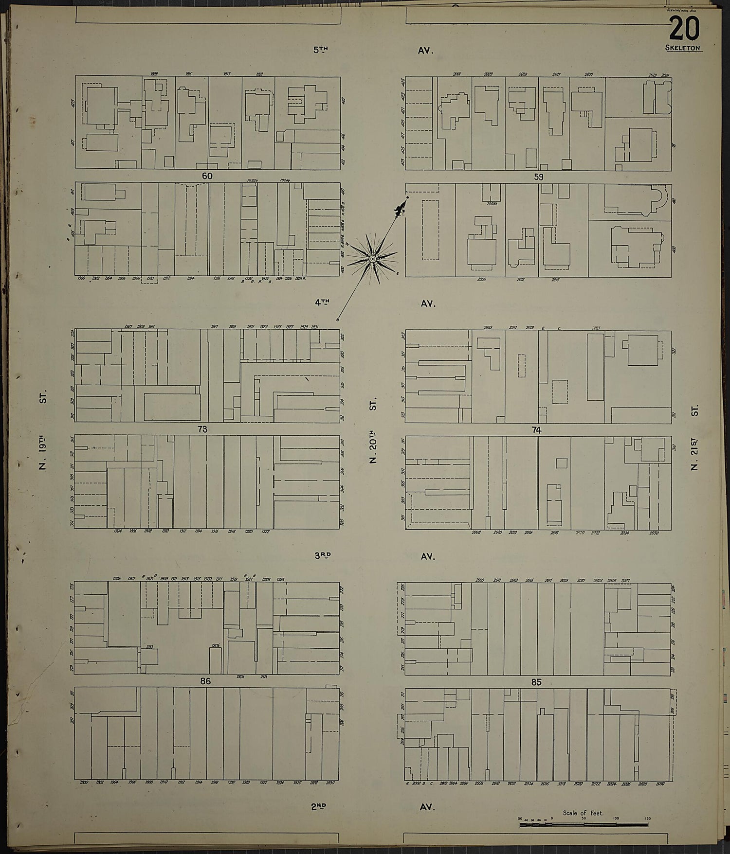 This old map of Birmingham, Jefferson County, Alabama was created by Sanborn Map Company in 1902