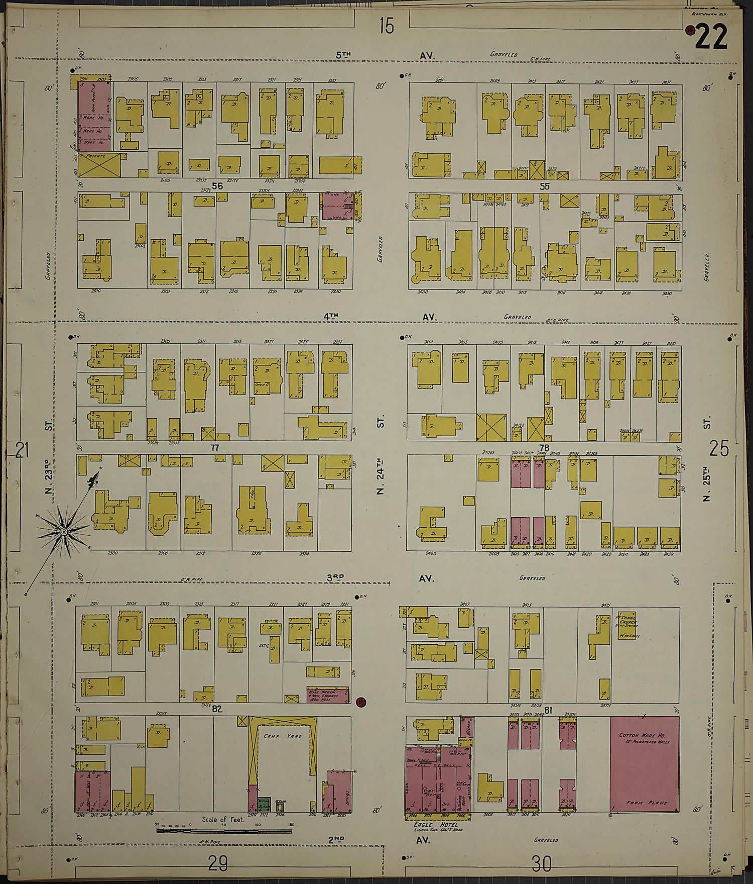 This old map of Birmingham, Jefferson County, Alabama was created by Sanborn Map Company in 1902