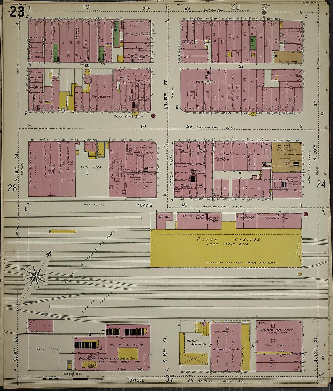 This old map of Birmingham, Jefferson County, Alabama was created by Sanborn Map Company in 1902