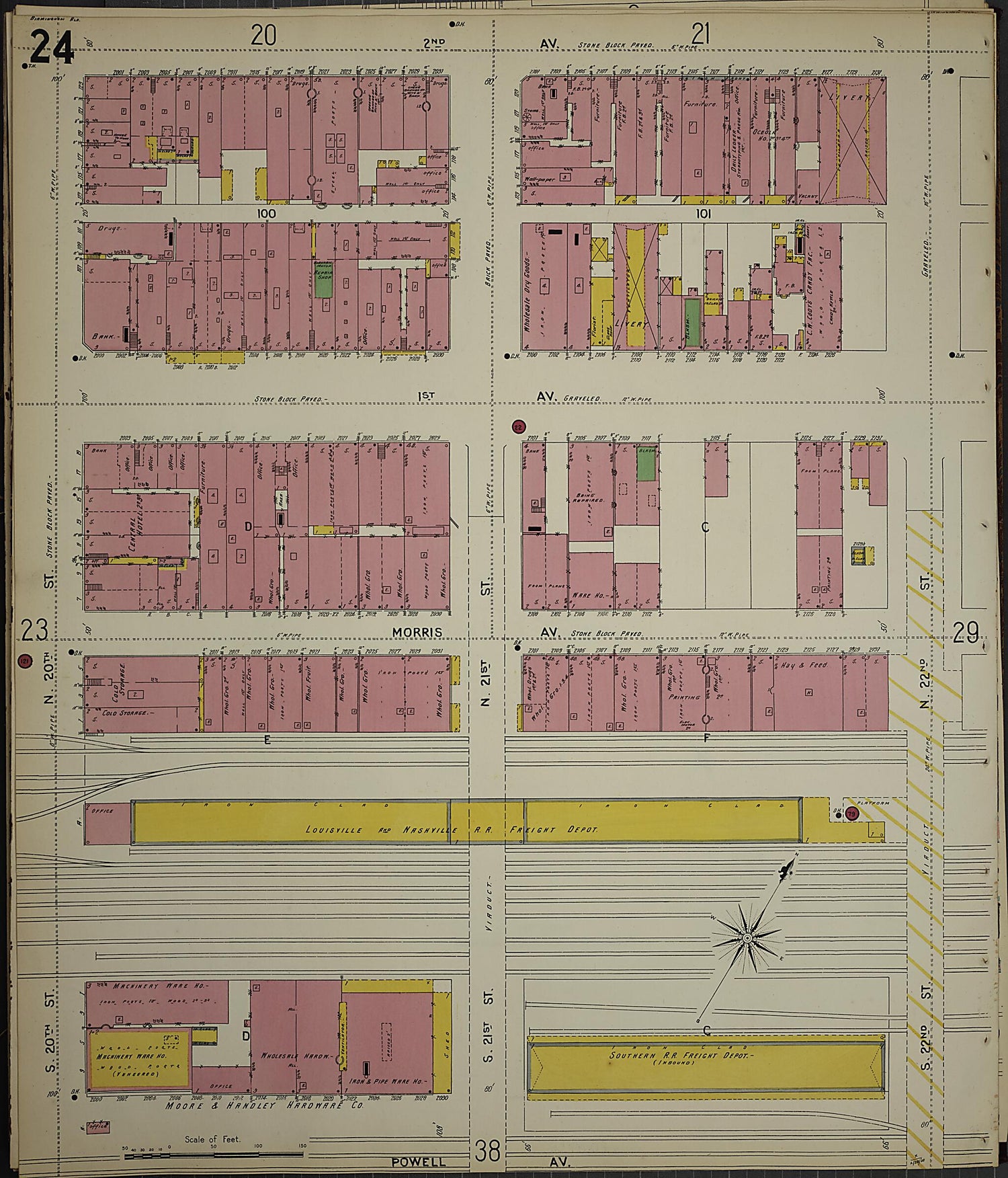 This old map of Birmingham, Jefferson County, Alabama was created by Sanborn Map Company in 1902