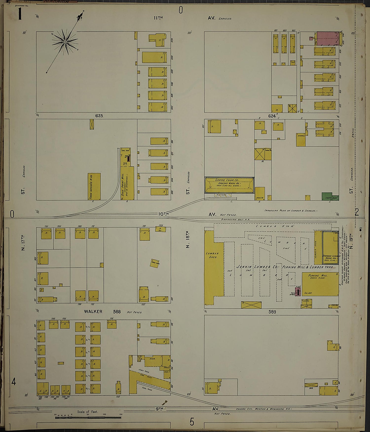 This old map of Birmingham, Jefferson County, Alabama was created by Sanborn Map Company in 1902