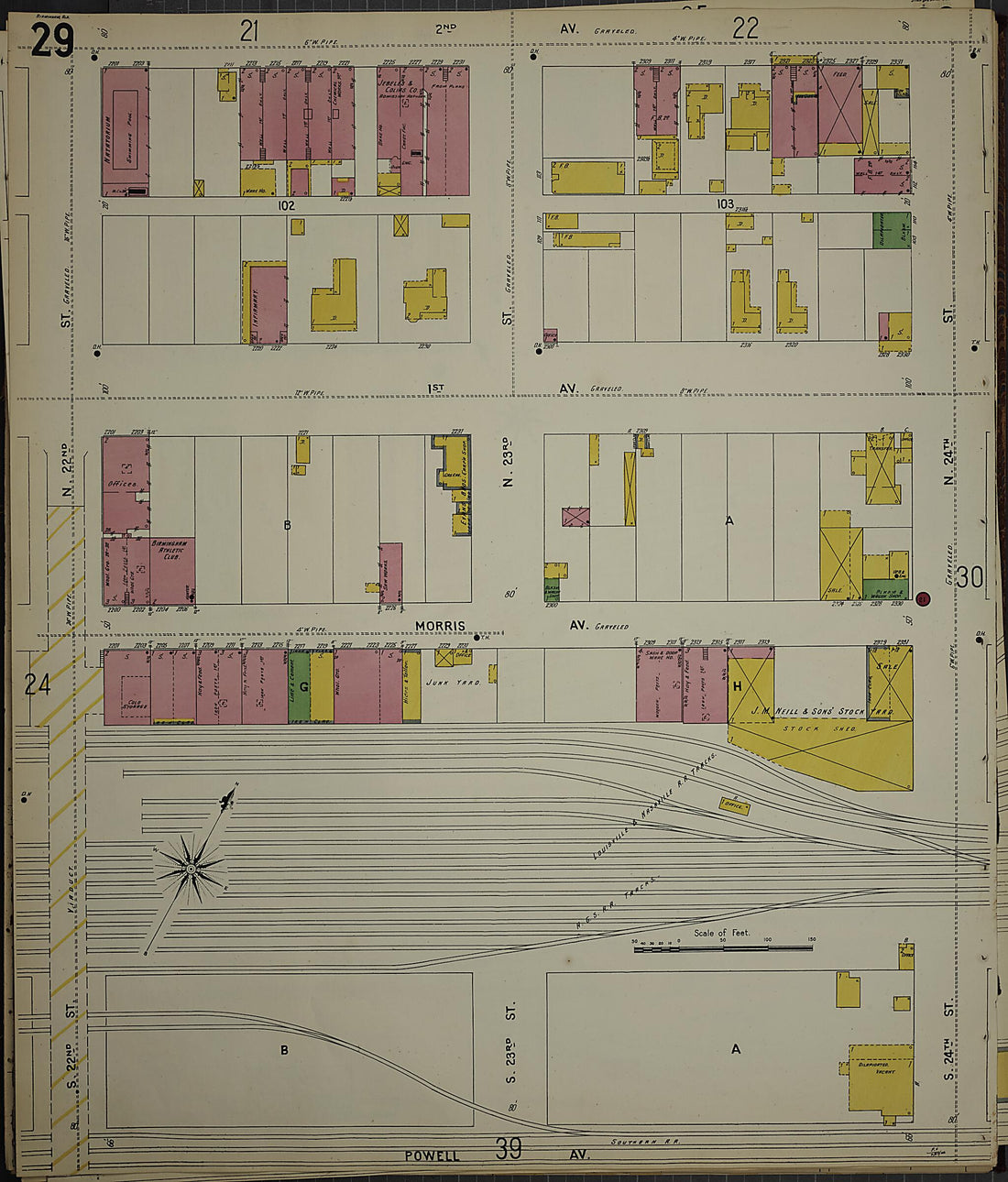 This old map of Birmingham, Jefferson County, Alabama was created by Sanborn Map Company in 1902