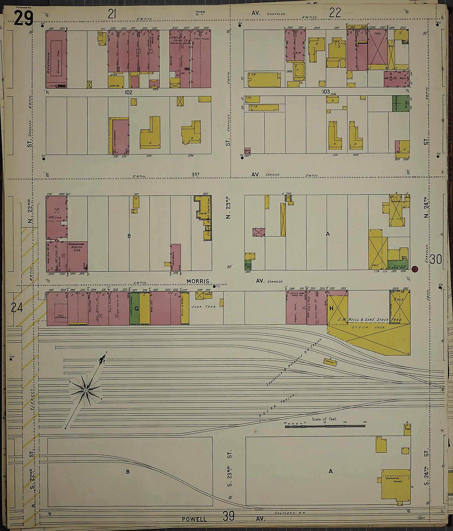 This old map of Birmingham, Jefferson County, Alabama was created by Sanborn Map Company in 1902