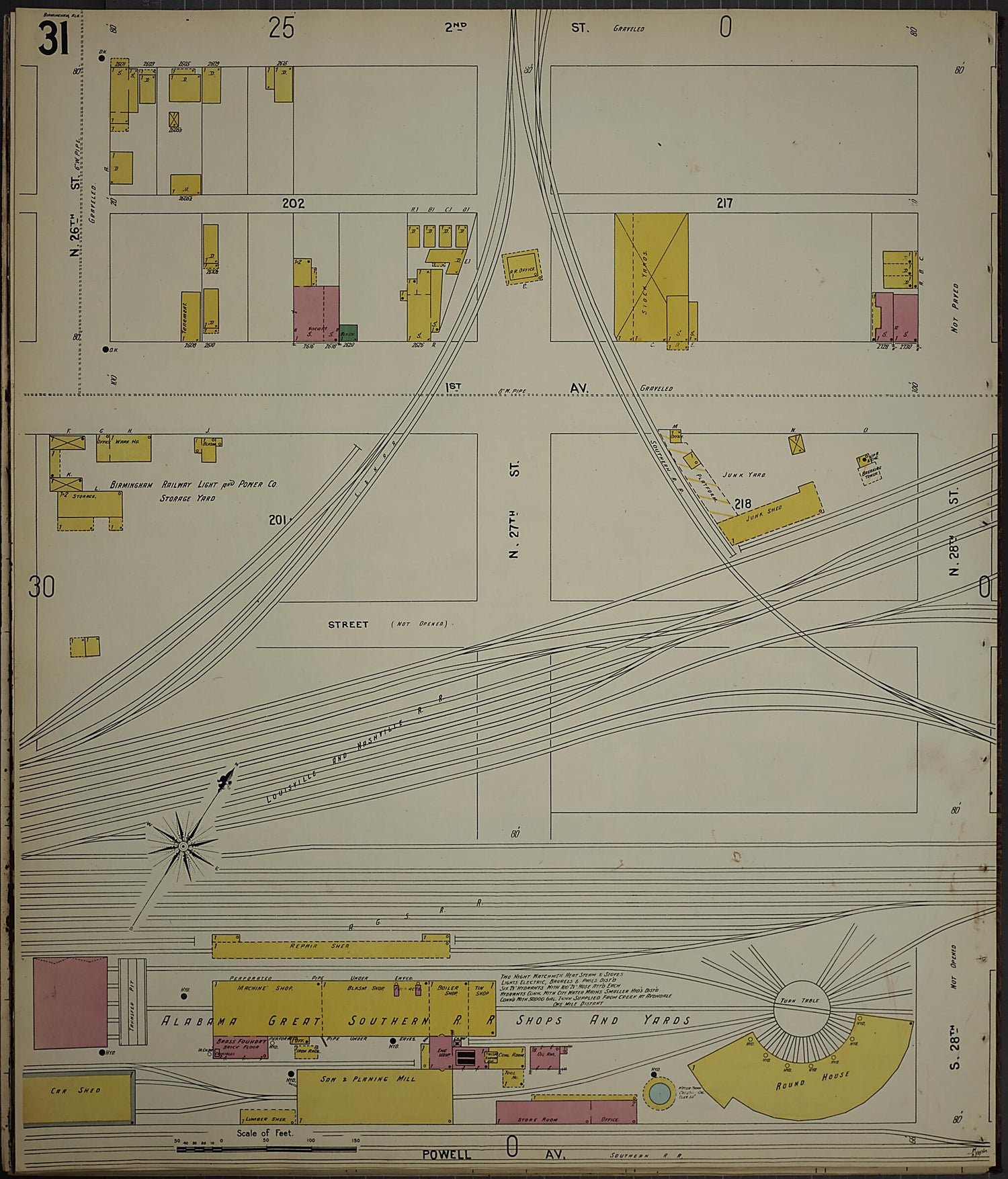 This old map of Birmingham, Jefferson County, Alabama was created by Sanborn Map Company in 1902