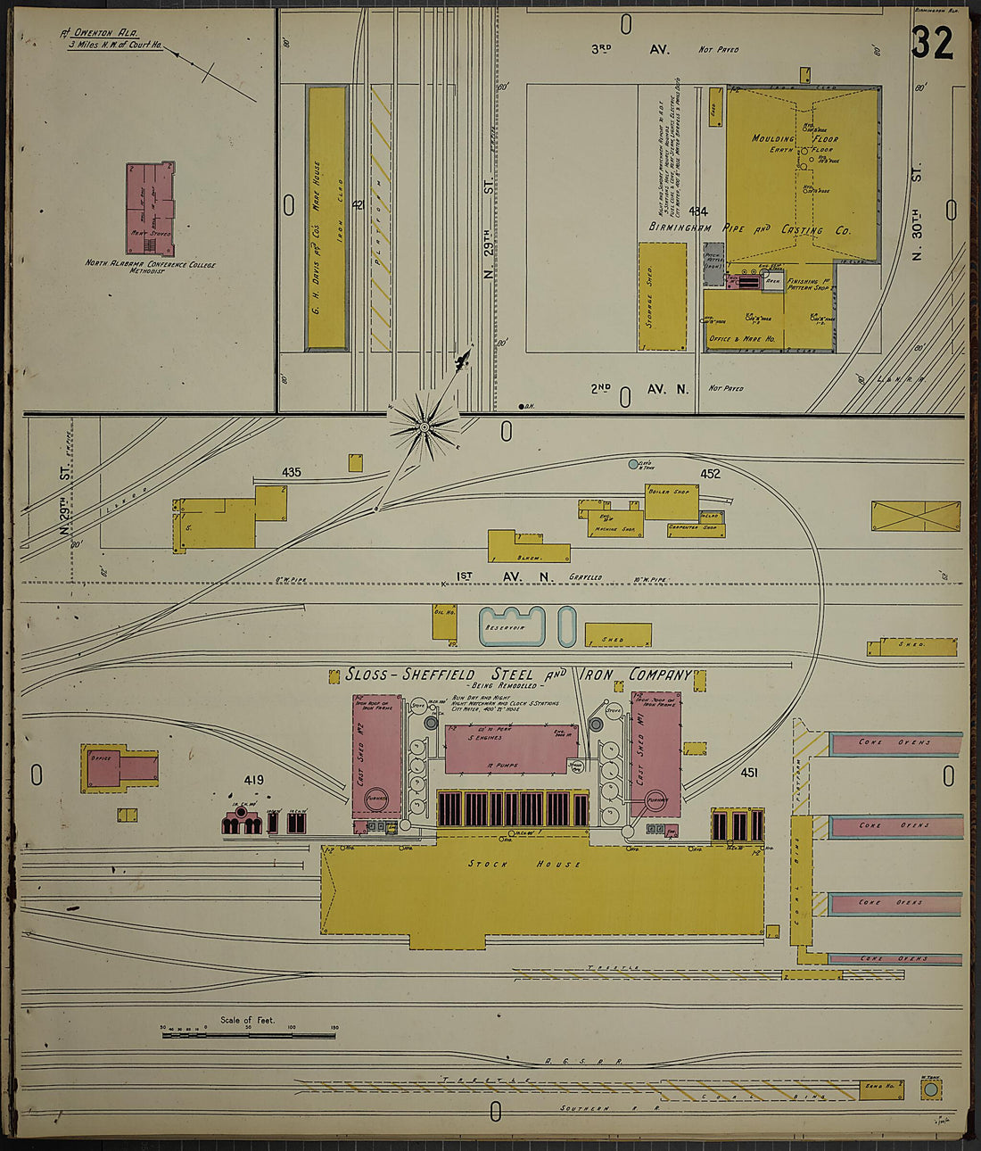 This old map of Birmingham, Jefferson County, Alabama was created by Sanborn Map Company in 1902