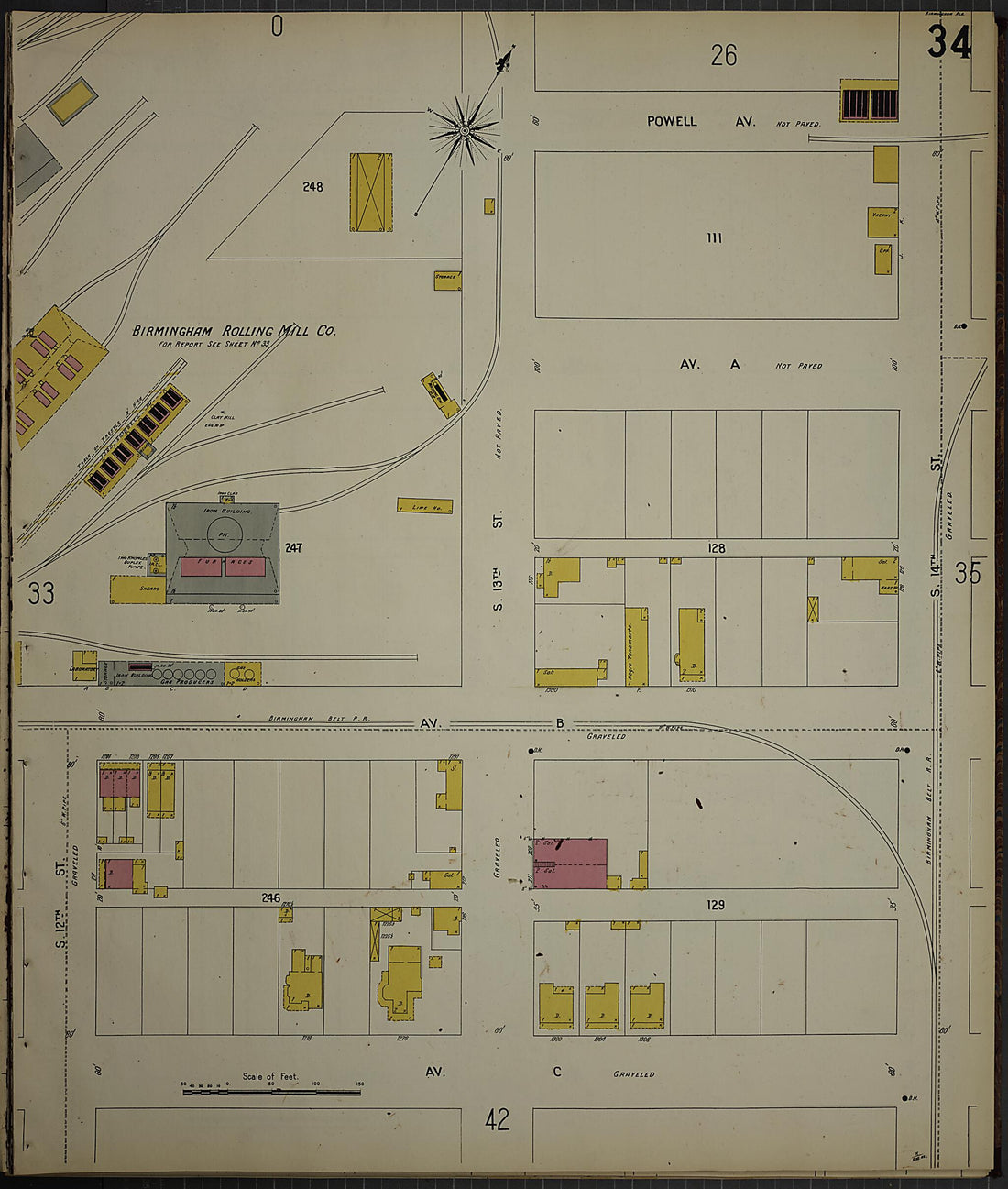 This old map of Birmingham, Jefferson County, Alabama was created by Sanborn Map Company in 1902