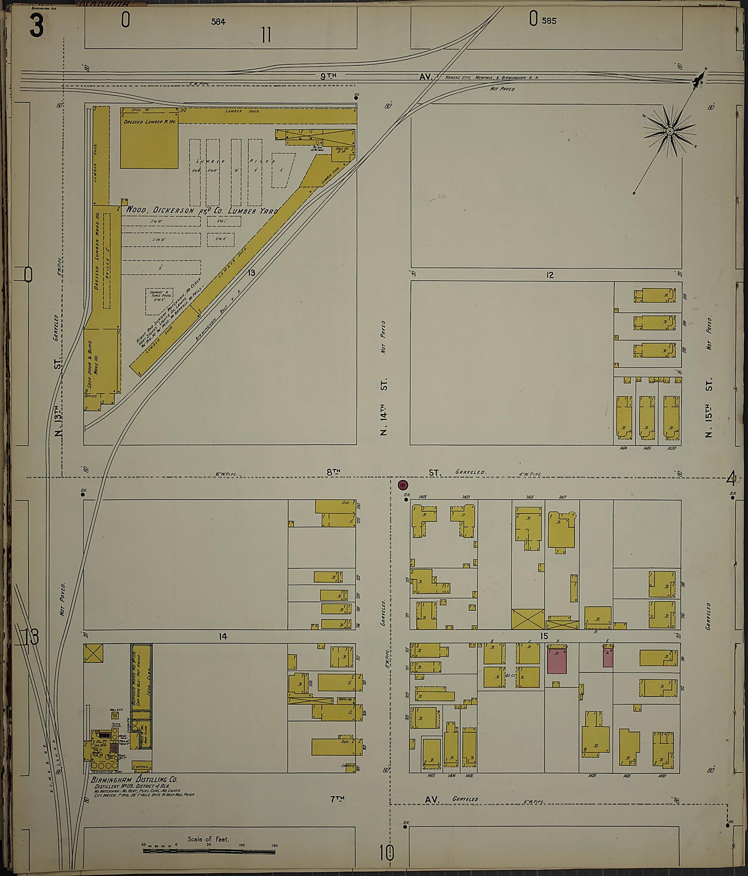 This old map of Birmingham, Jefferson County, Alabama was created by Sanborn Map Company in 1902