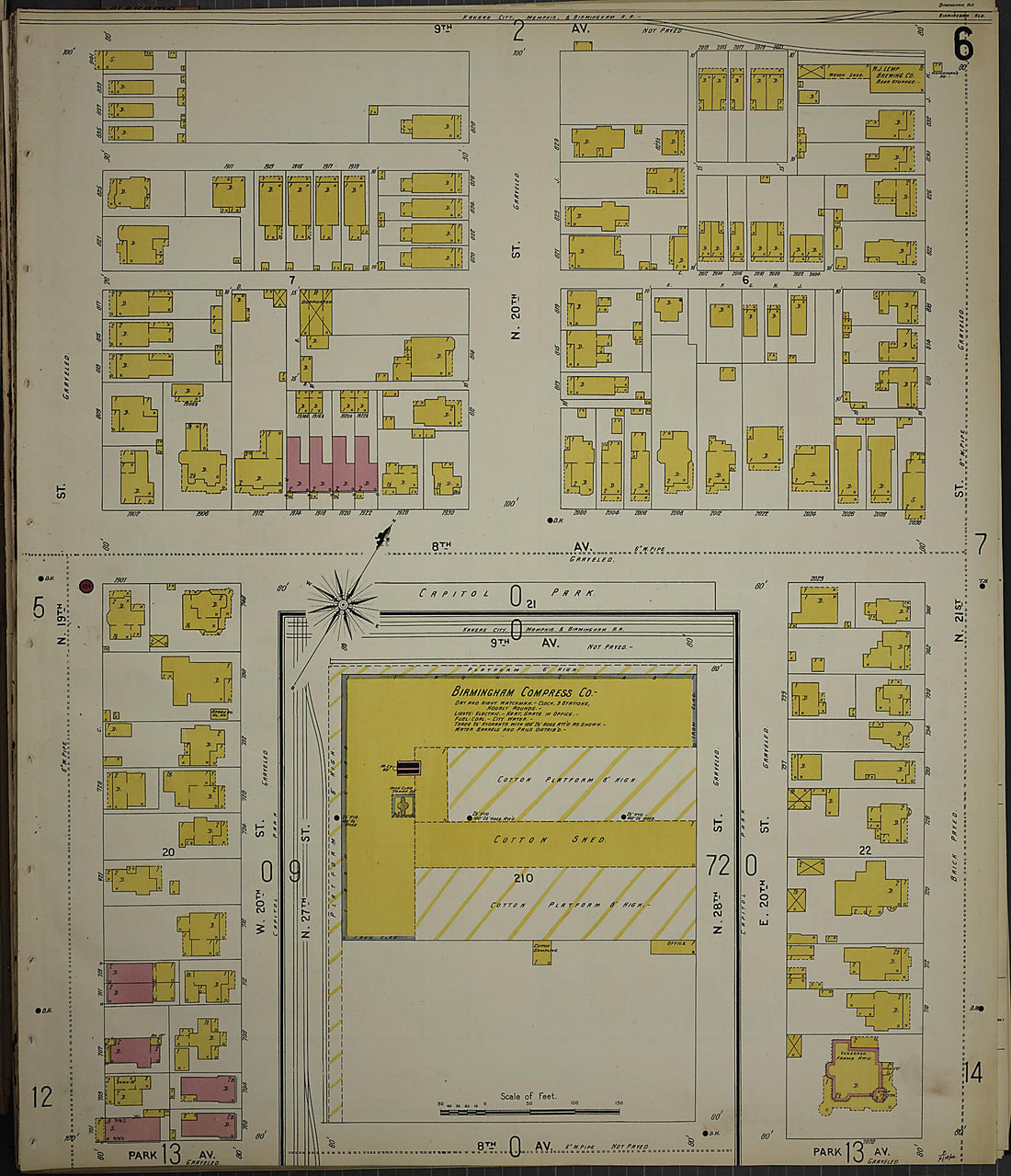 This old map of Birmingham, Jefferson County, Alabama was created by Sanborn Map Company in 1902