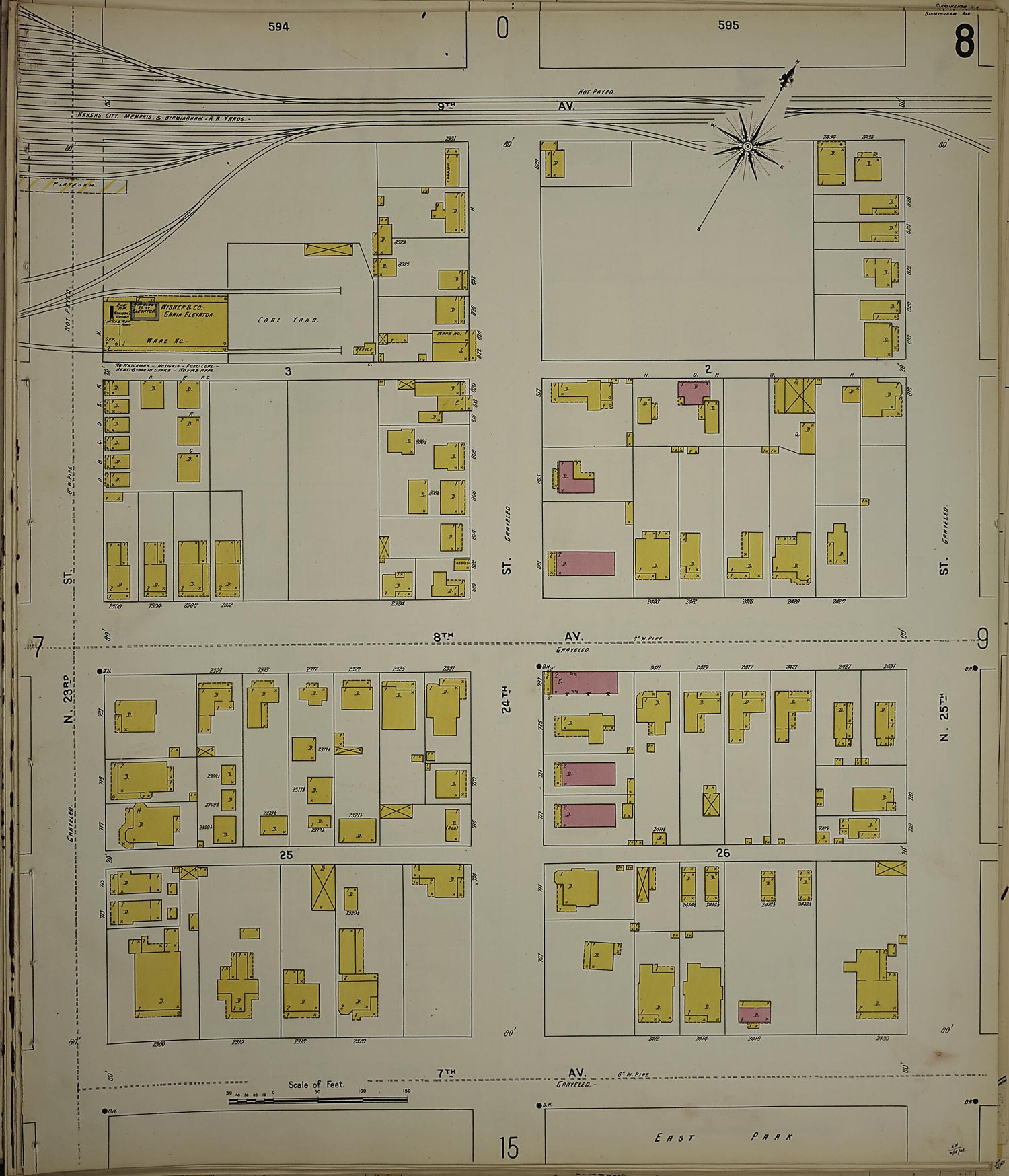 This old map of Birmingham, Jefferson County, Alabama was created by Sanborn Map Company in 1902