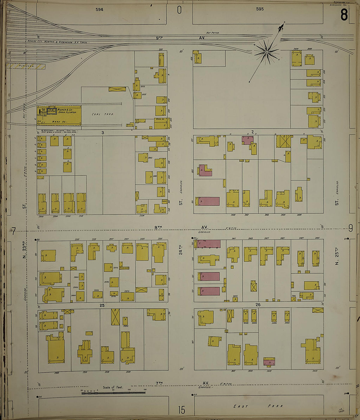 Birmingham, Jefferson County, Alabama 1902 (Sheet 9) by Relic Map Company