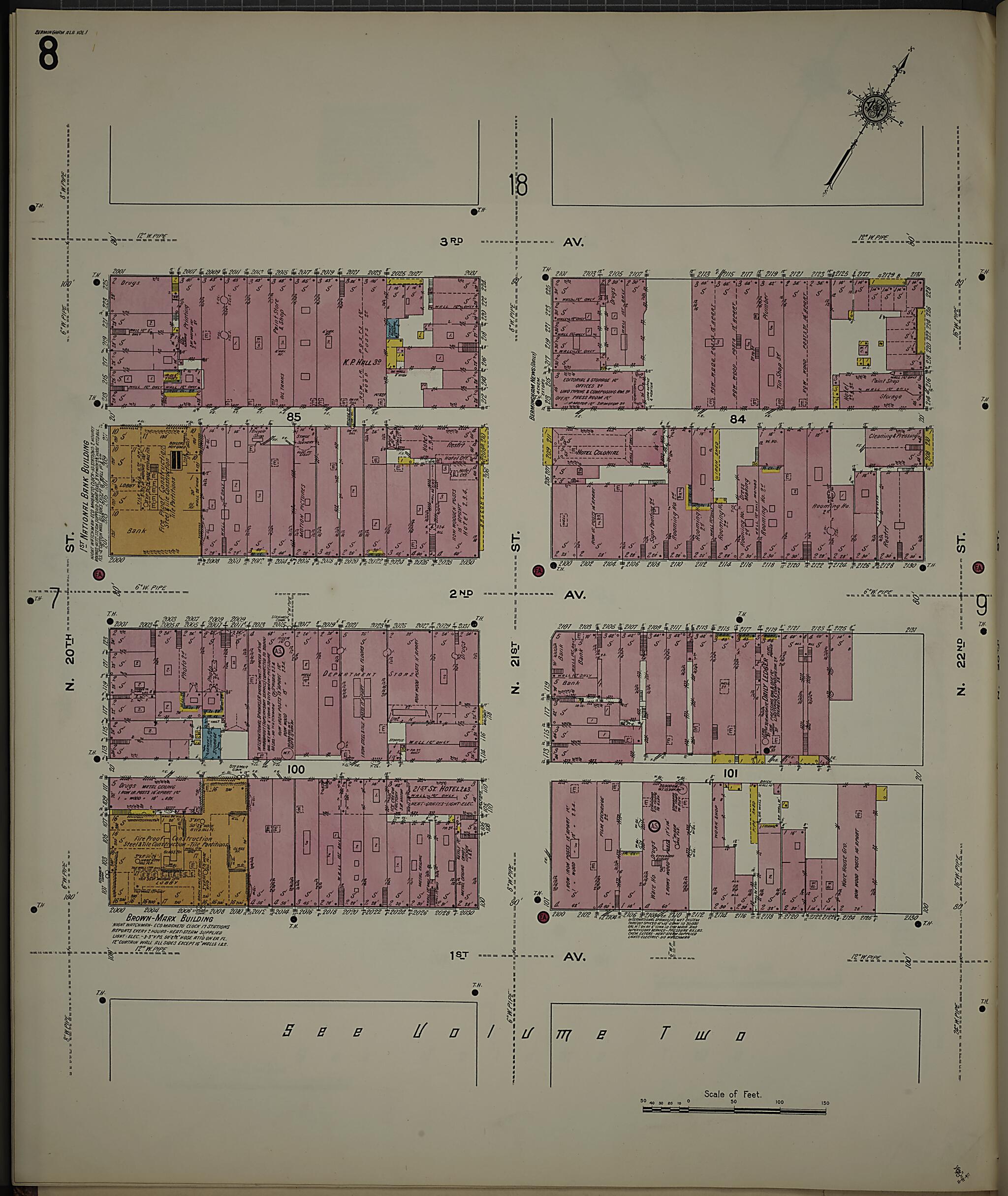 This old map of Birmingham, Jefferson County, Alabama was created by Sanborn Map Company in 1911