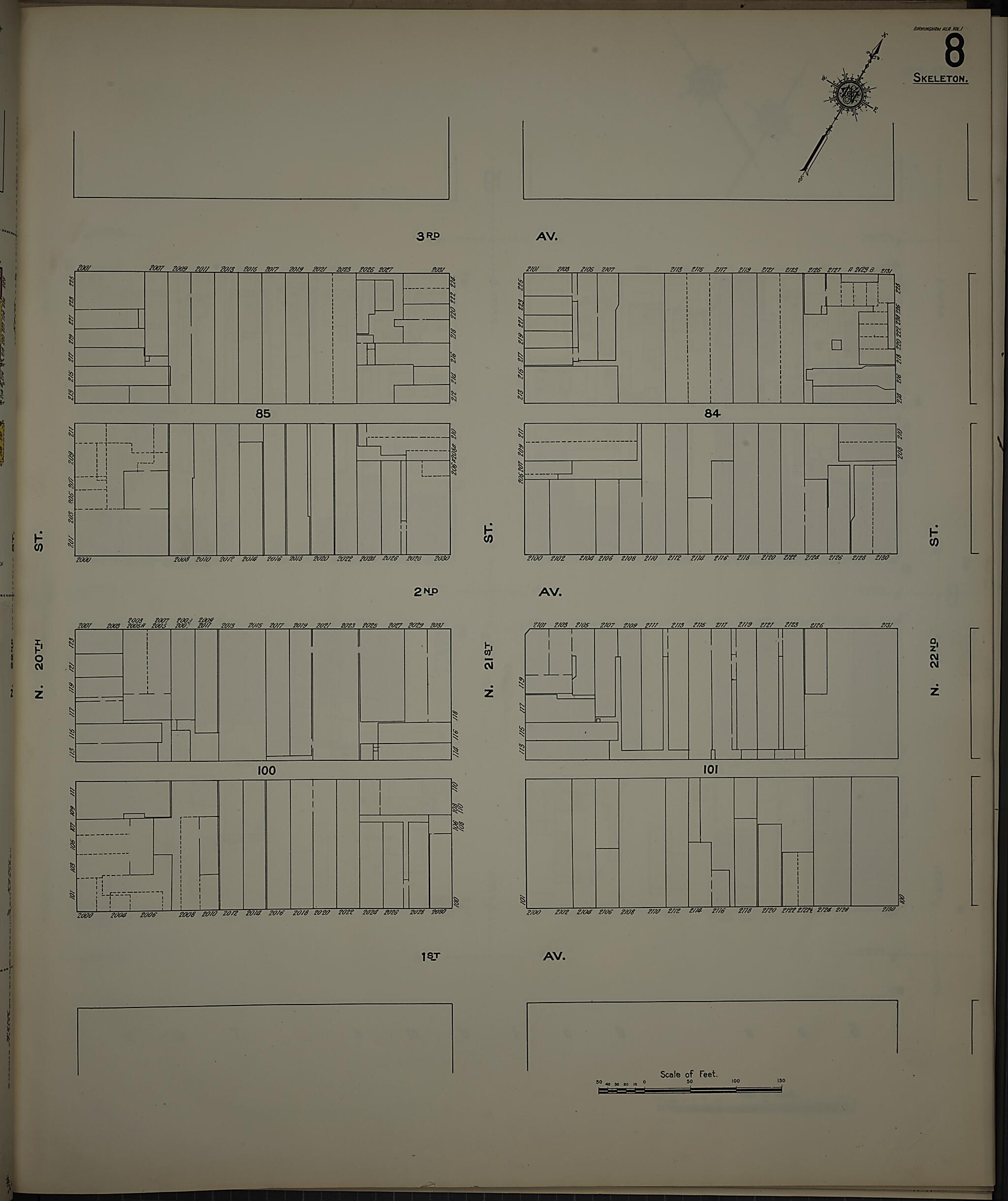 This old map of Birmingham, Jefferson County, Alabama was created by Sanborn Map Company in 1911