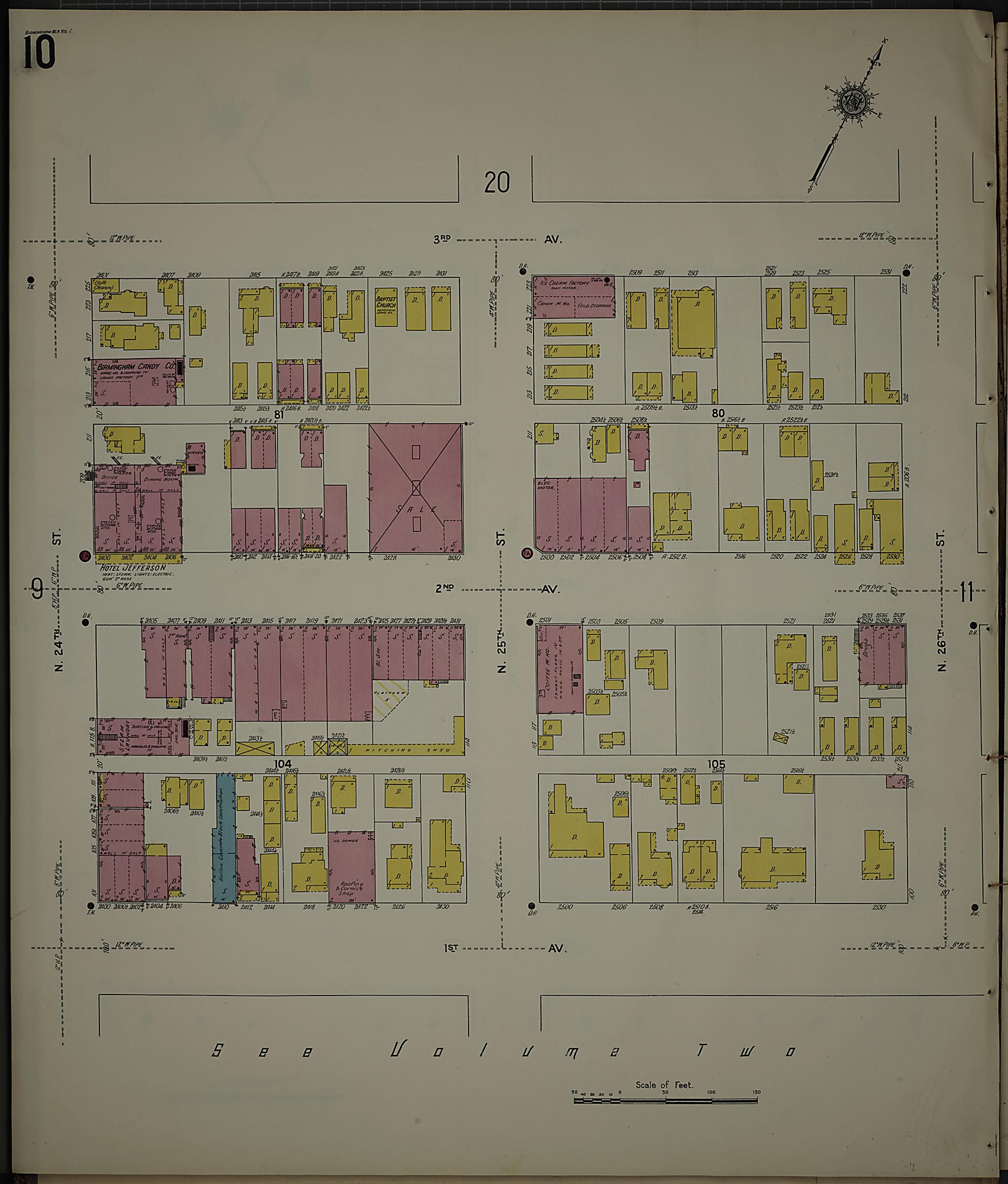 This old map of Birmingham, Jefferson County, Alabama was created by Sanborn Map Company in 1911