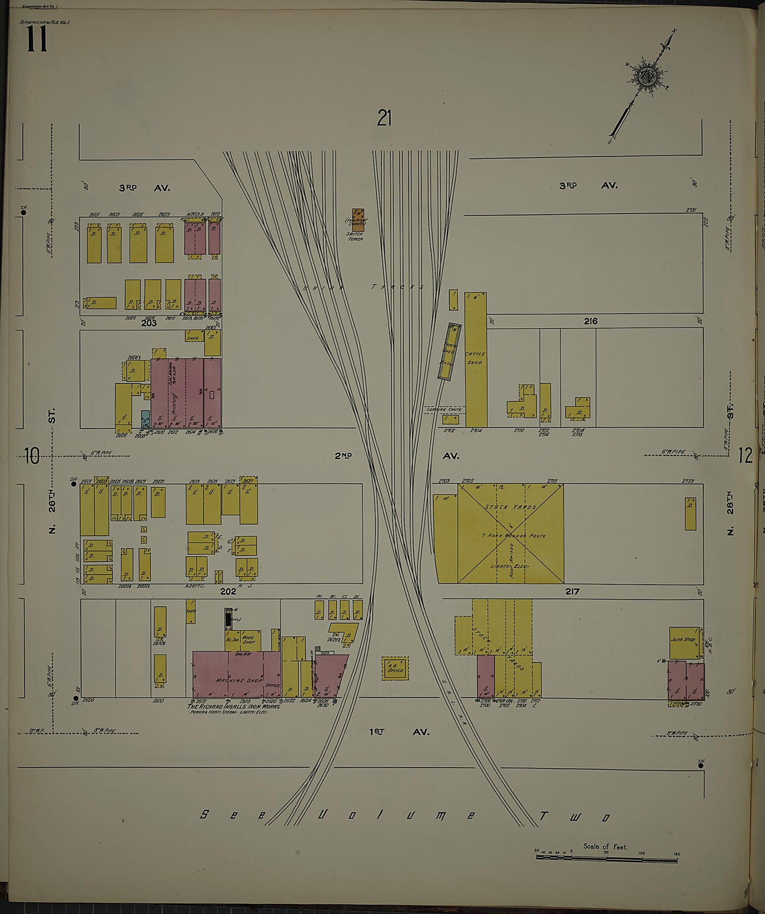 This old map of Birmingham, Jefferson County, Alabama was created by Sanborn Map Company in 1911