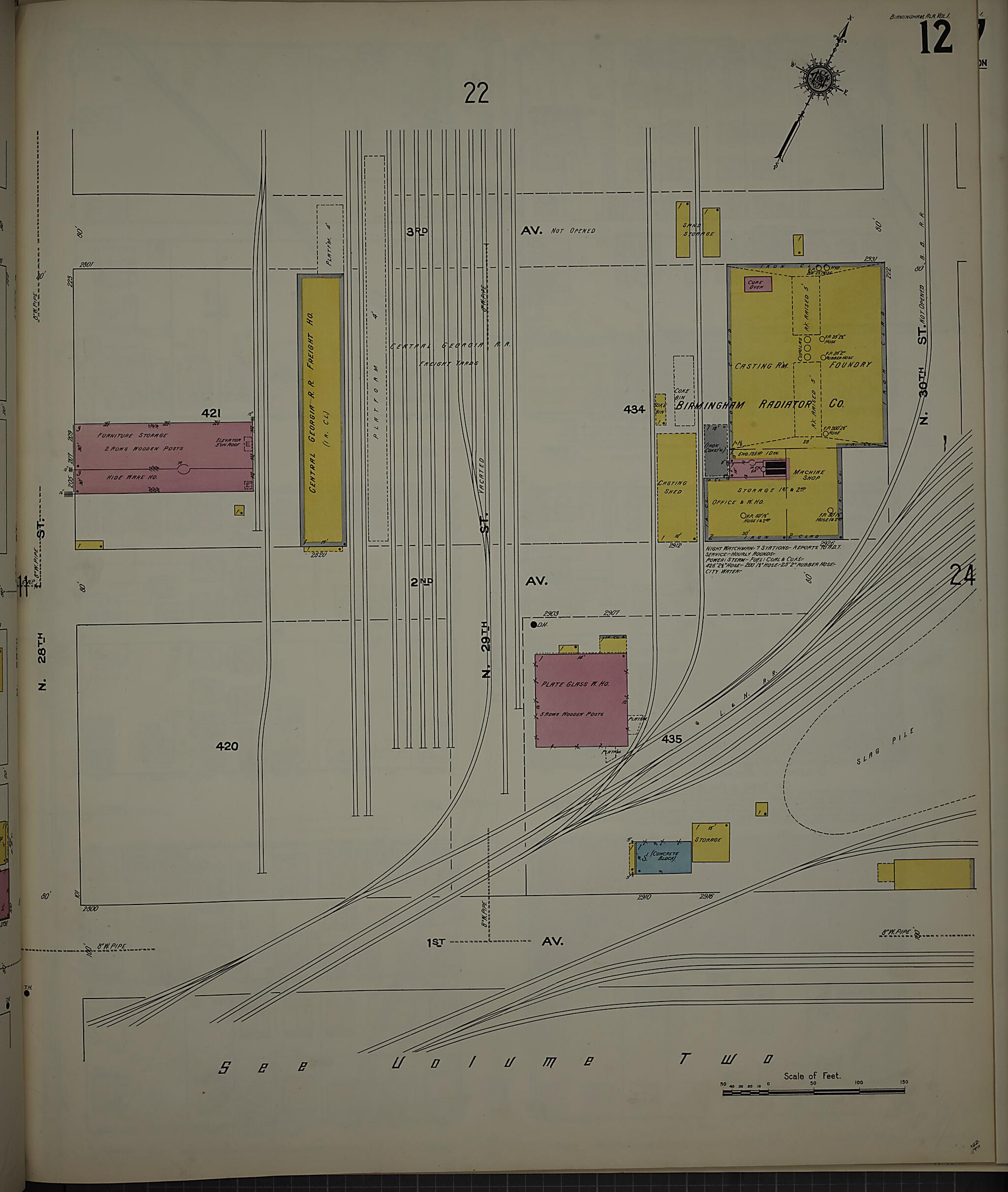 This old map of Birmingham, Jefferson County, Alabama was created by Sanborn Map Company in 1911