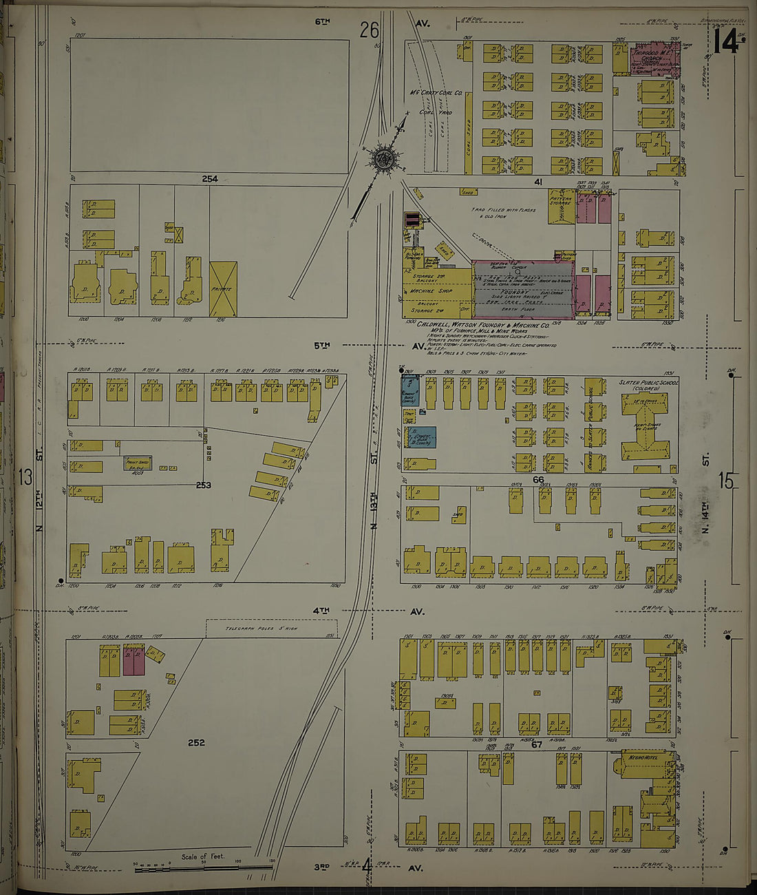 This old map of Birmingham, Jefferson County, Alabama was created by Sanborn Map Company in 1911