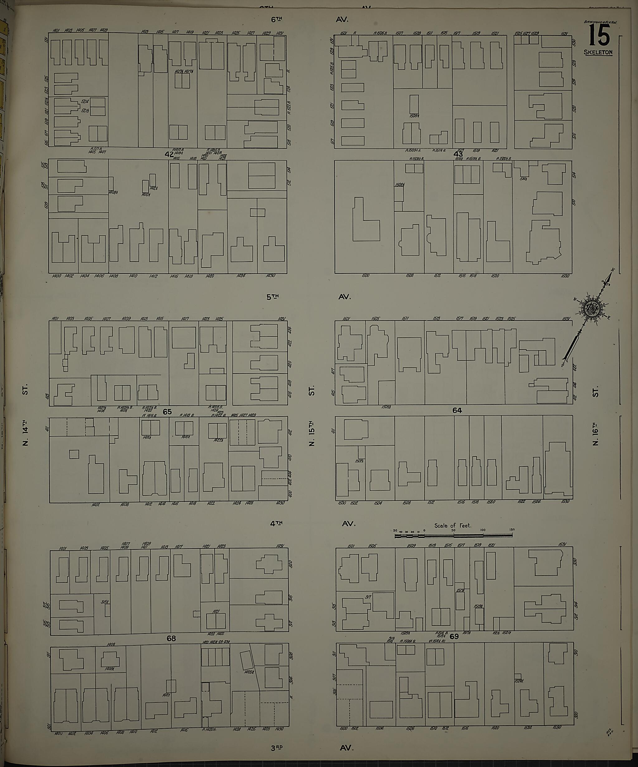 This old map of Birmingham, Jefferson County, Alabama was created by Sanborn Map Company in 1911