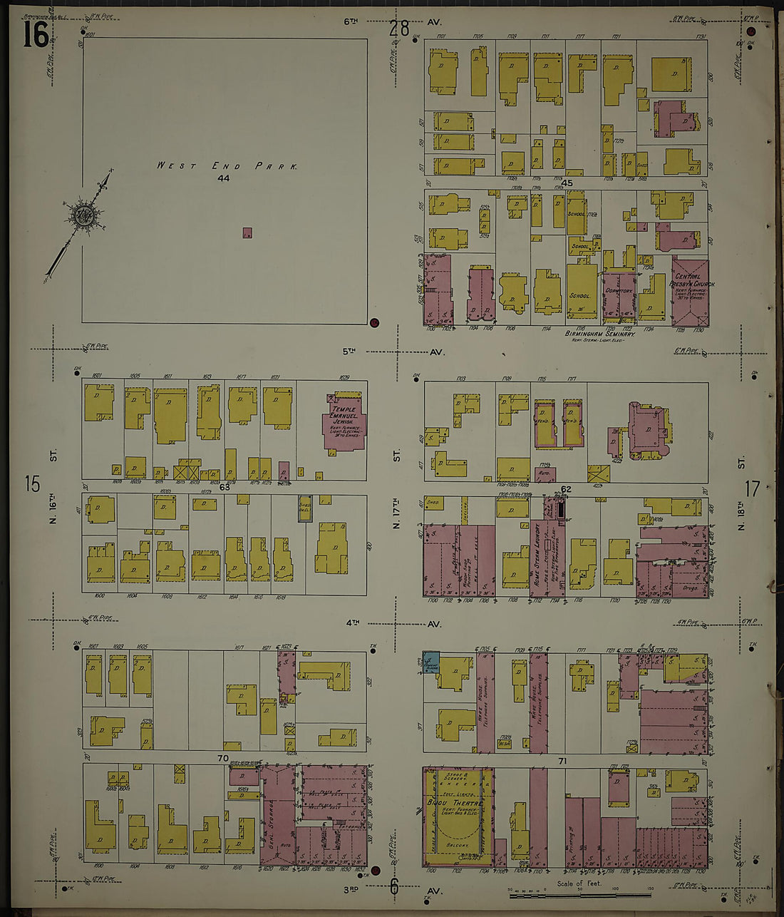 This old map of Birmingham, Jefferson County, Alabama was created by Sanborn Map Company in 1911