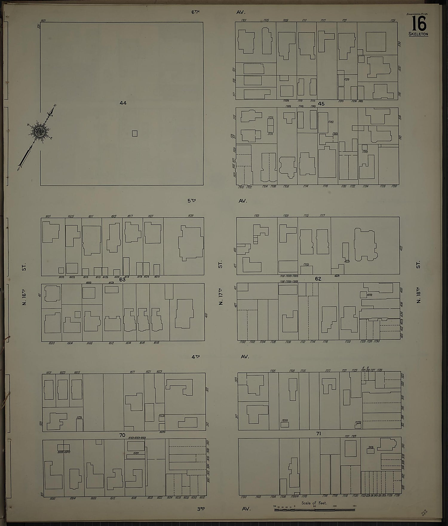 This old map of Birmingham, Jefferson County, Alabama was created by Sanborn Map Company in 1911