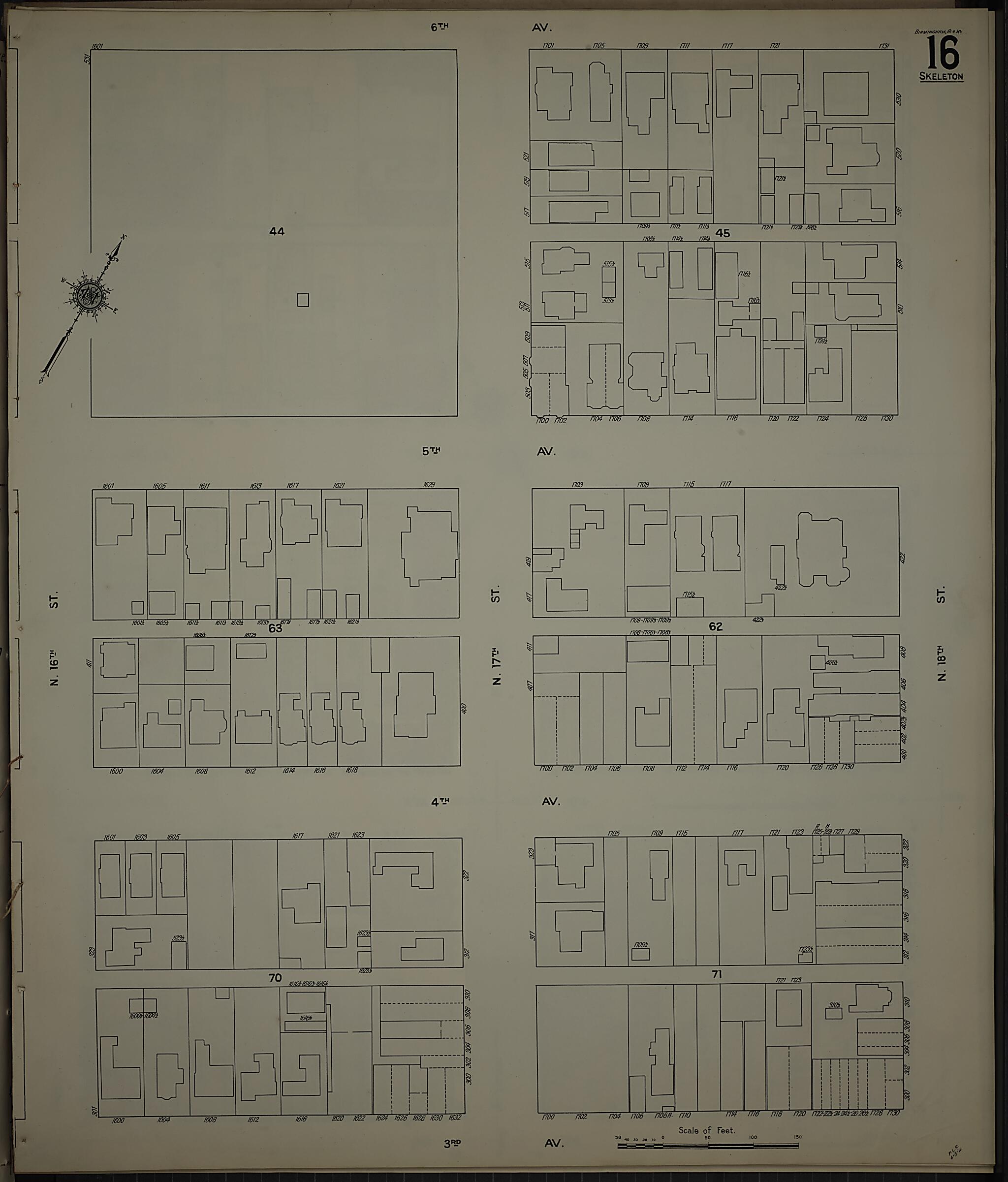 This old map of Birmingham, Jefferson County, Alabama was created by Sanborn Map Company in 1911