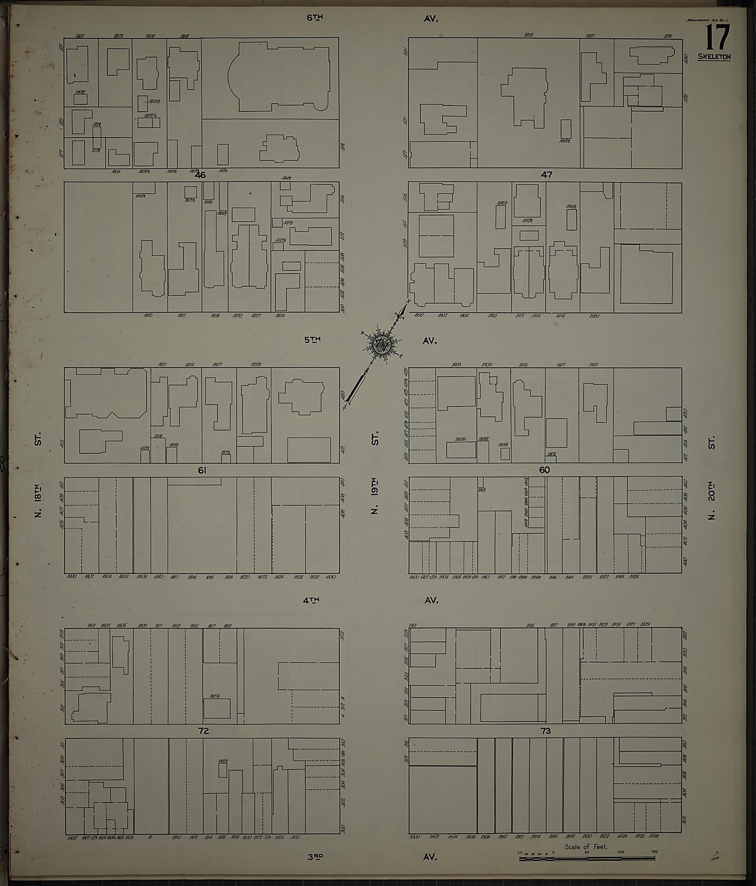 This old map of Birmingham, Jefferson County, Alabama was created by Sanborn Map Company in 1911