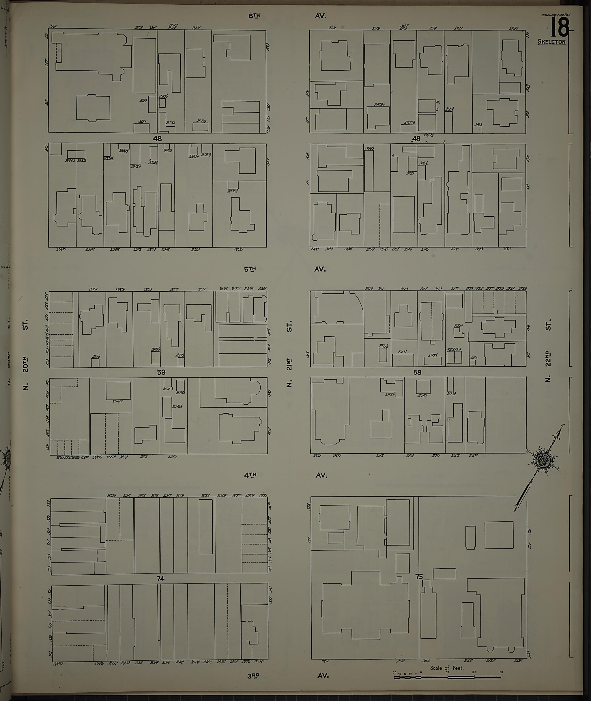 This old map of Birmingham, Jefferson County, Alabama was created by Sanborn Map Company in 1911