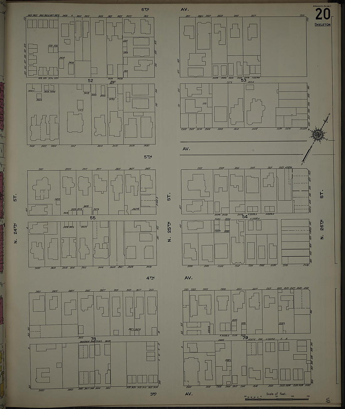 This old map of Birmingham, Jefferson County, Alabama was created by Sanborn Map Company in 1911