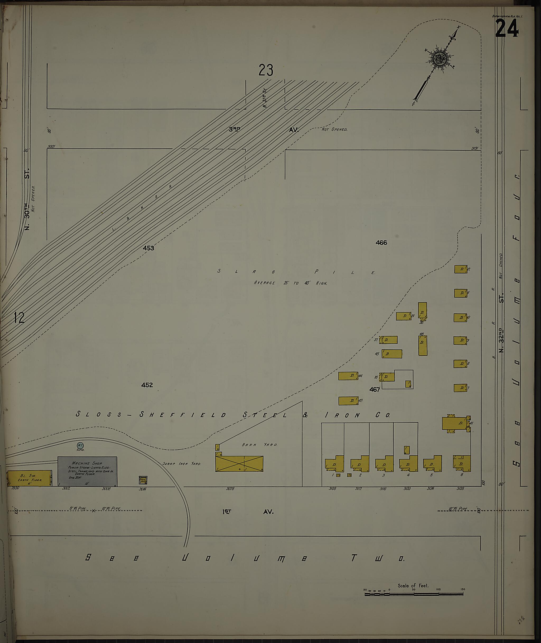 This old map of Birmingham, Jefferson County, Alabama was created by Sanborn Map Company in 1911