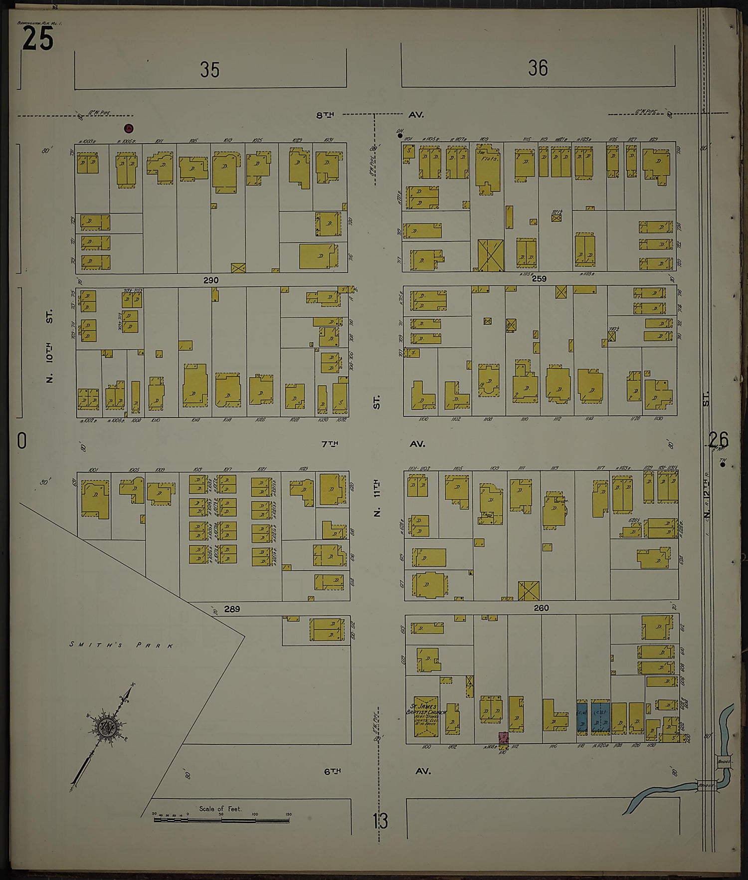 This old map of Birmingham, Jefferson County, Alabama was created by Sanborn Map Company in 1911