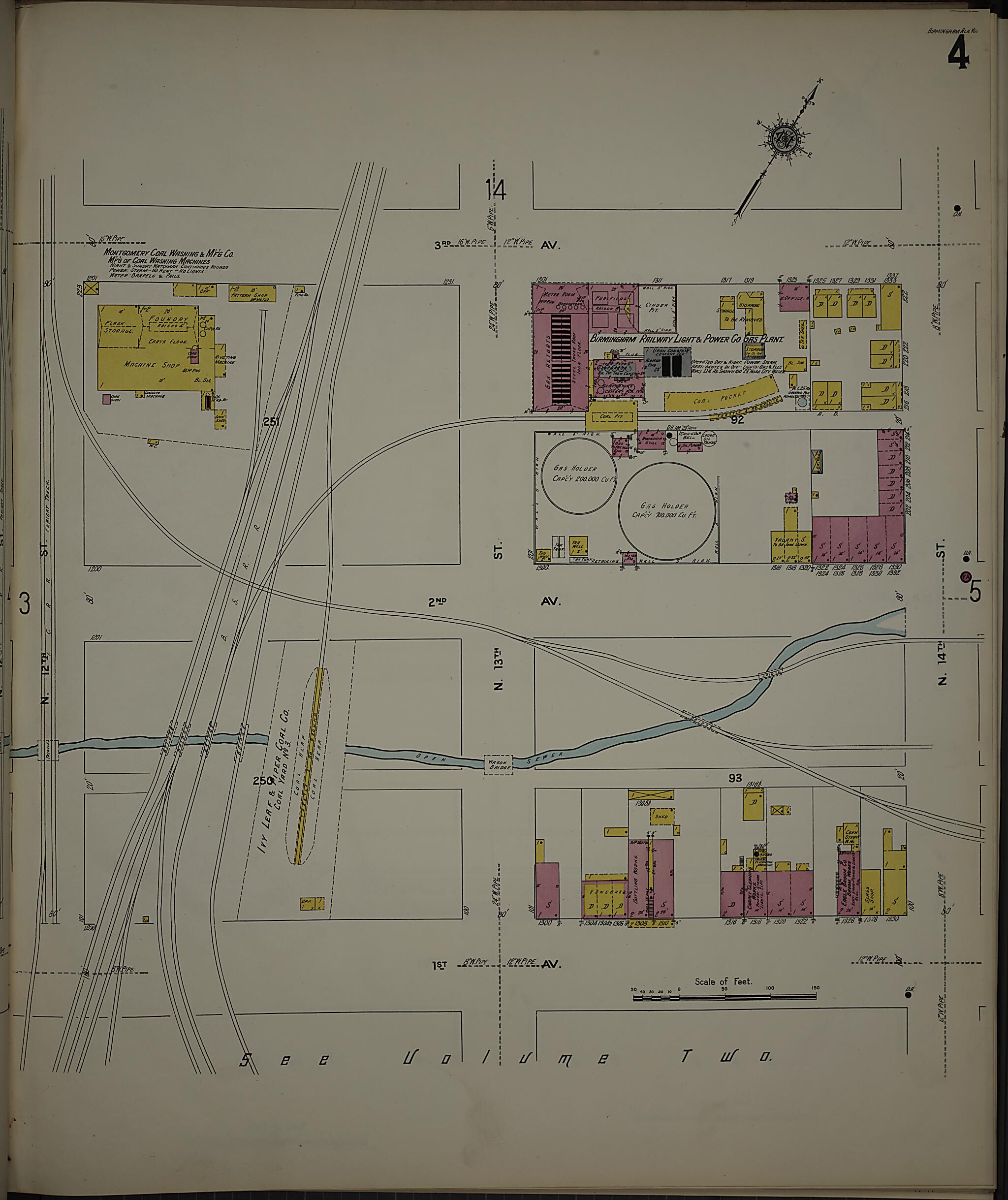 This old map of Birmingham, Jefferson County, Alabama was created by Sanborn Map Company in 1911