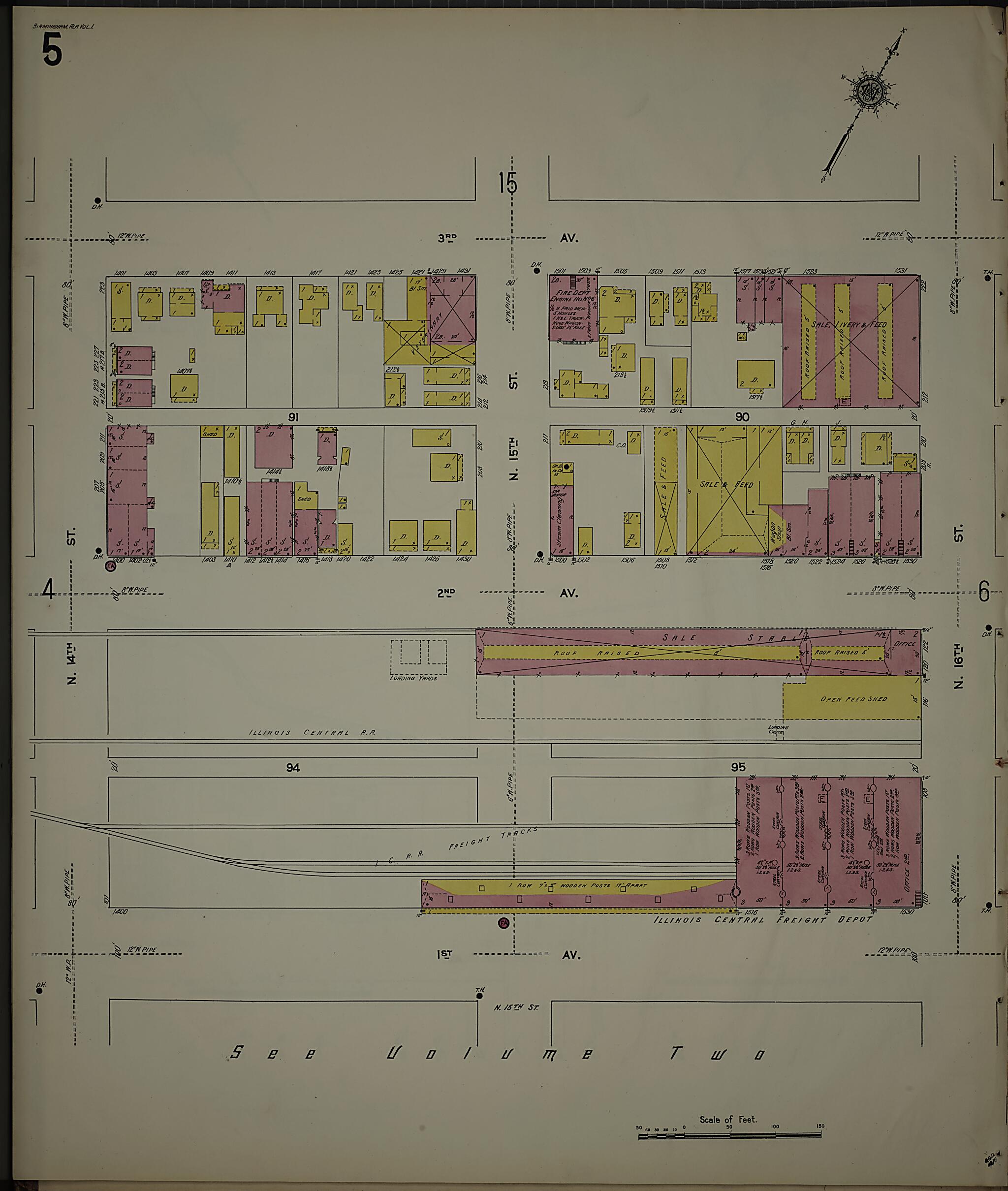 This old map of Birmingham, Jefferson County, Alabama was created by Sanborn Map Company in 1911