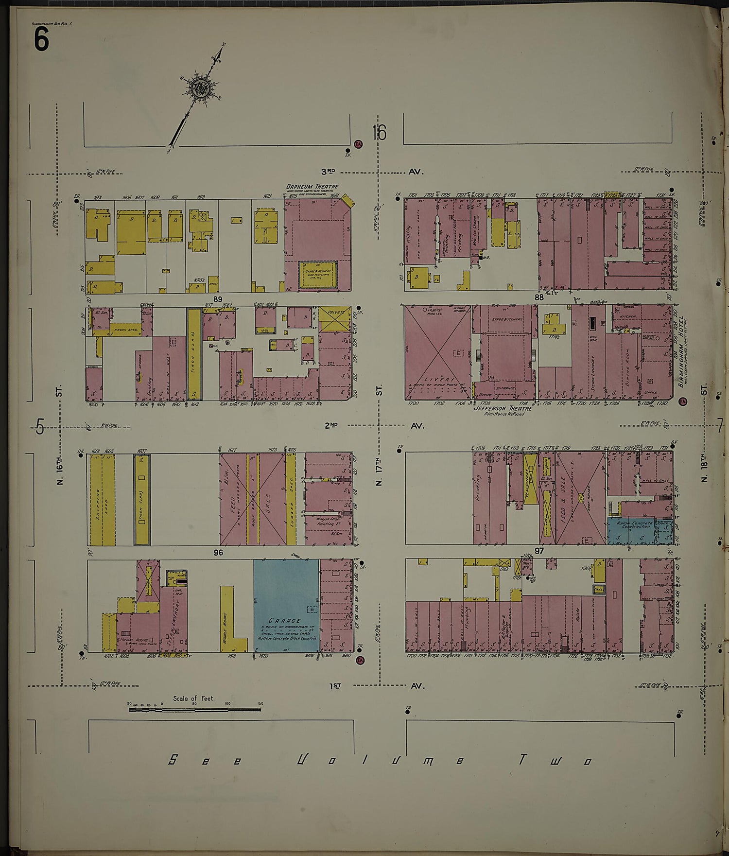 This old map of Birmingham, Jefferson County, Alabama was created by Sanborn Map Company in 1911