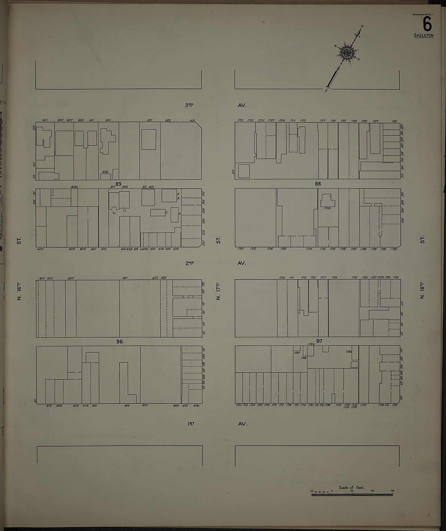 This old map of Birmingham, Jefferson County, Alabama was created by Sanborn Map Company in 1911