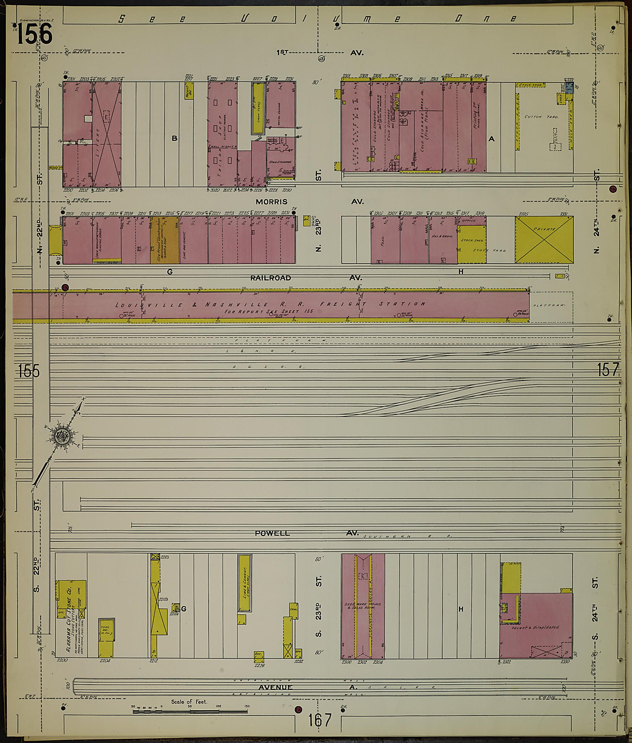 This old map of Birmingham, Jefferson County, Alabama was created by Sanborn Map Company in 1911