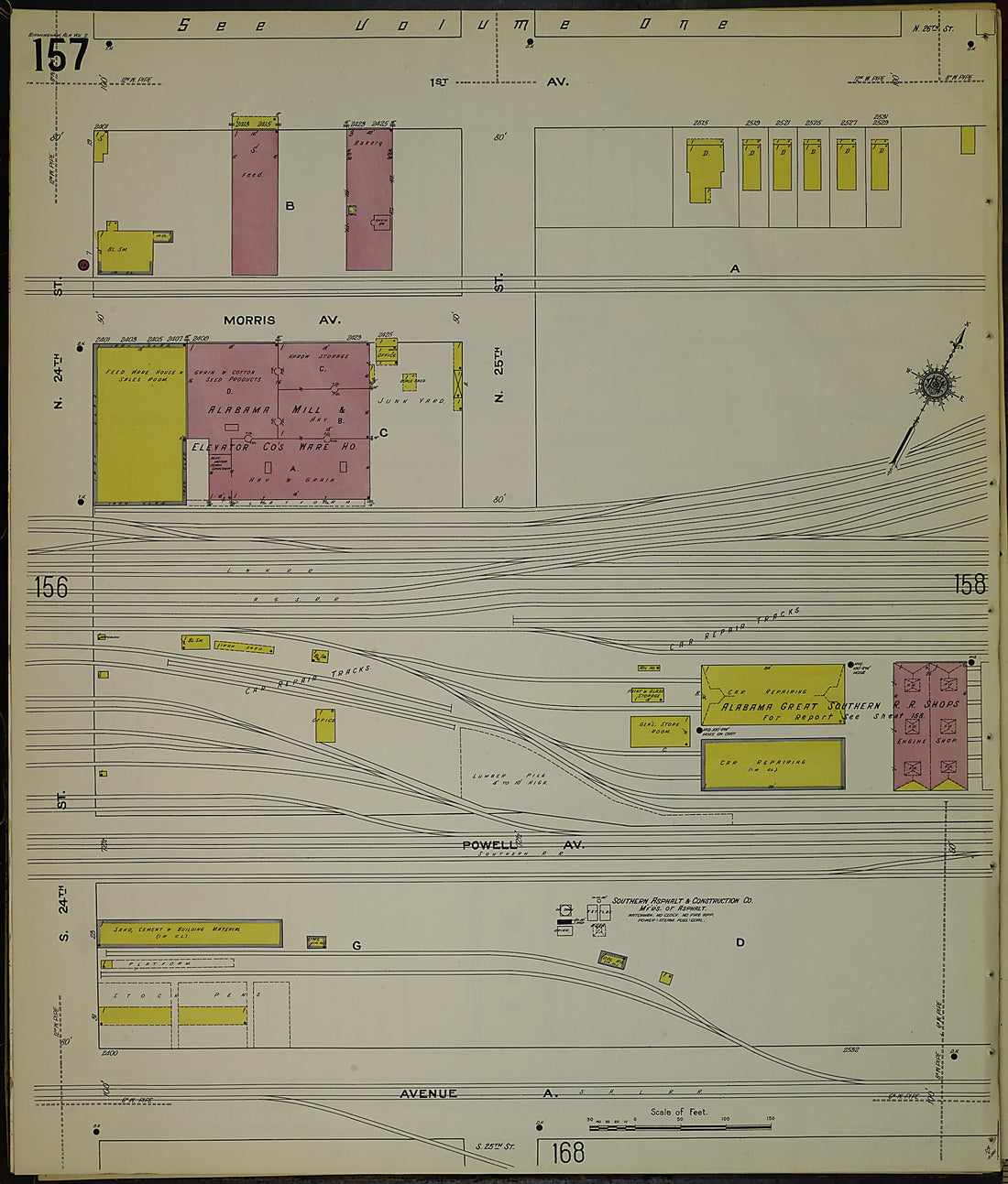 This old map of Birmingham, Jefferson County, Alabama was created by Sanborn Map Company in 1911