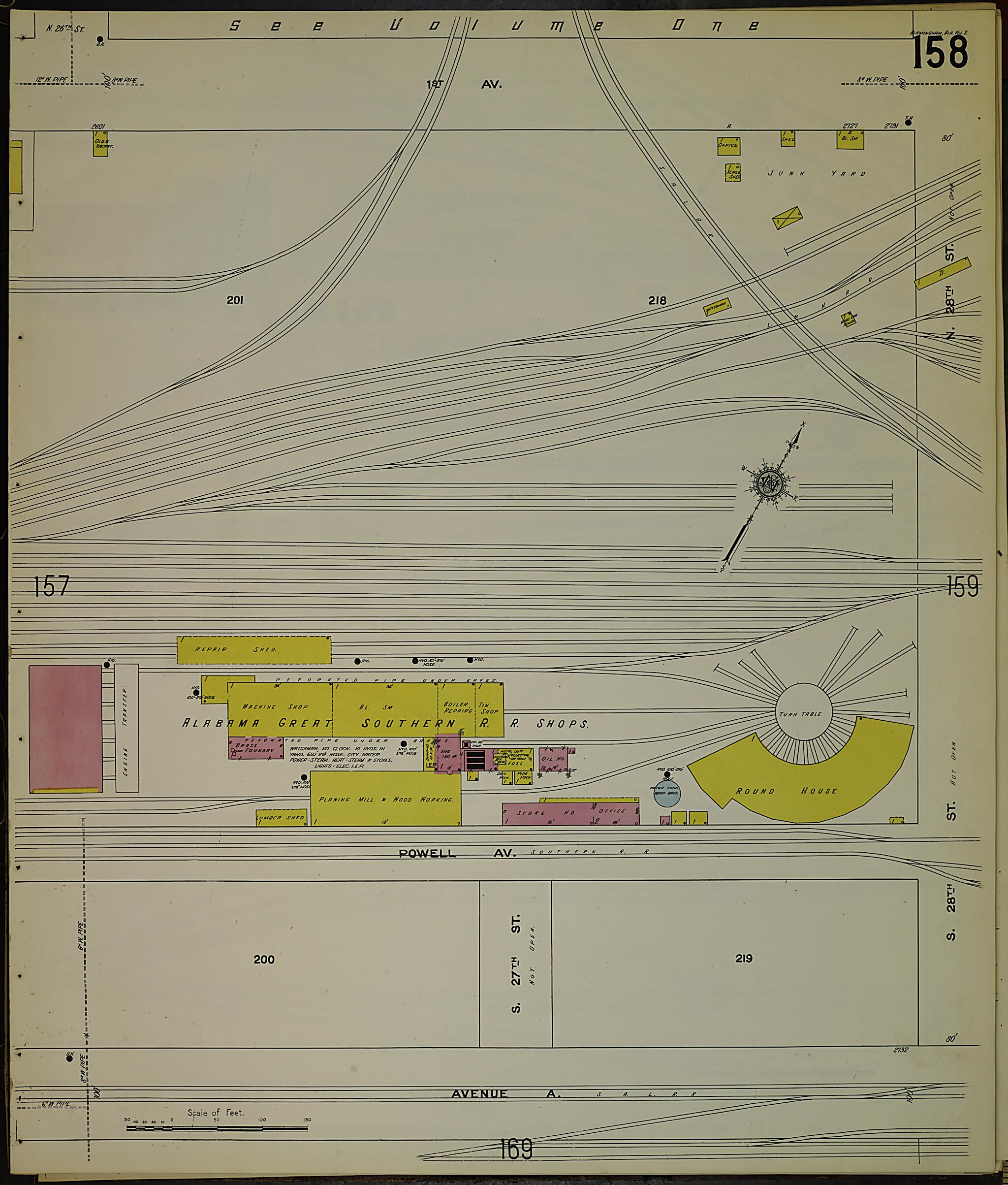 This old map of Birmingham, Jefferson County, Alabama was created by Sanborn Map Company in 1911