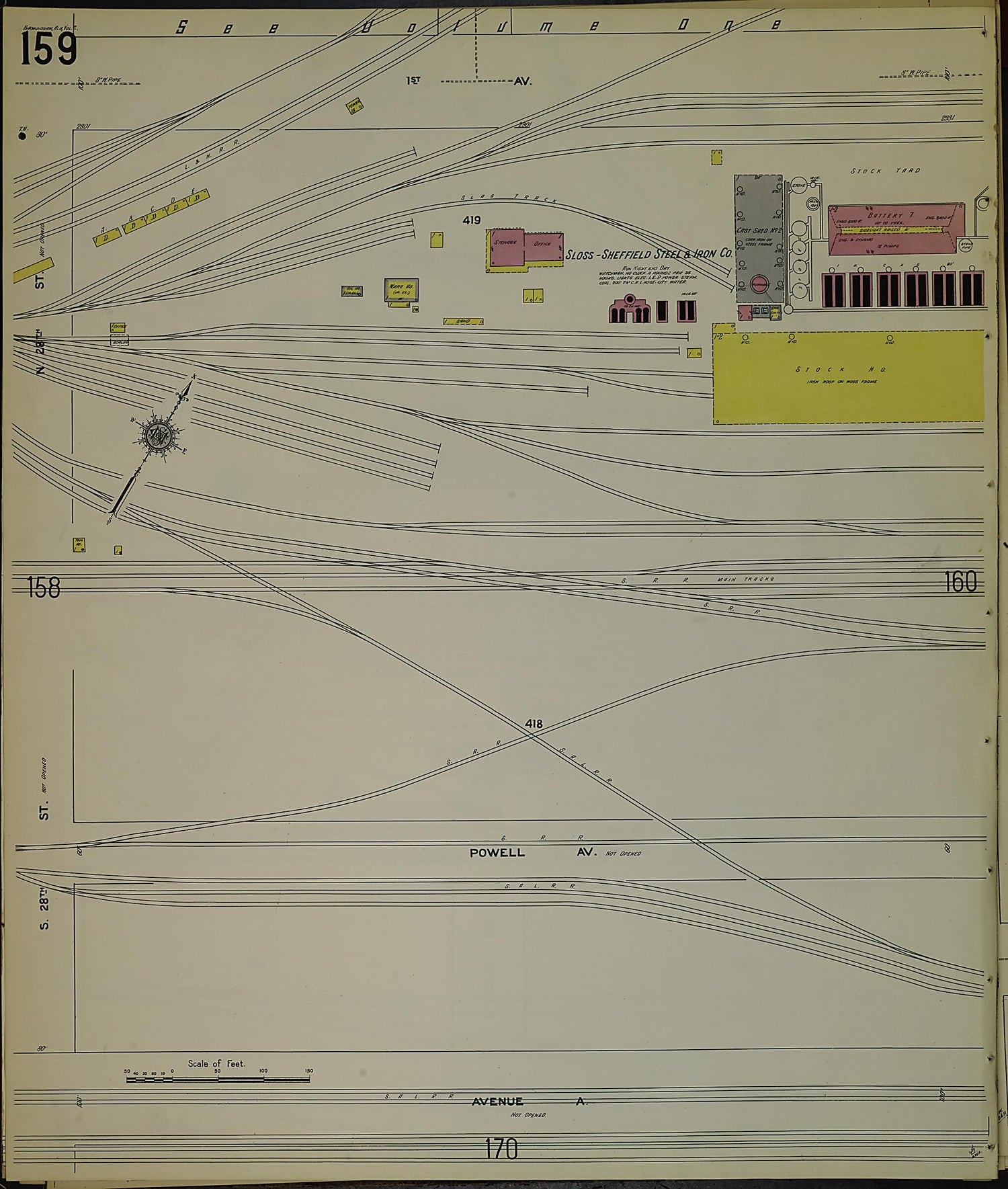 This old map of Birmingham, Jefferson County, Alabama was created by Sanborn Map Company in 1911