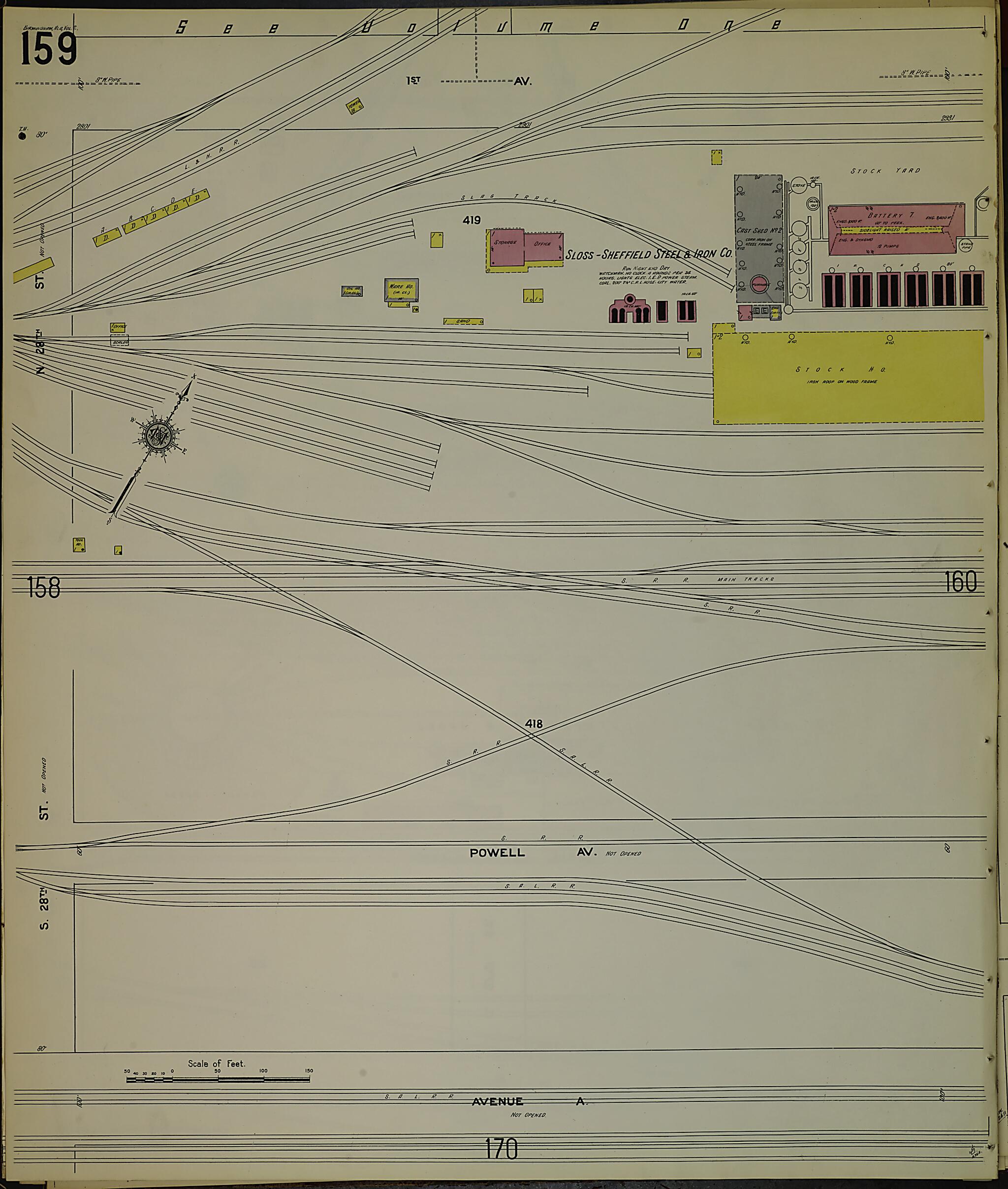 This old map of Birmingham, Jefferson County, Alabama was created by Sanborn Map Company in 1911