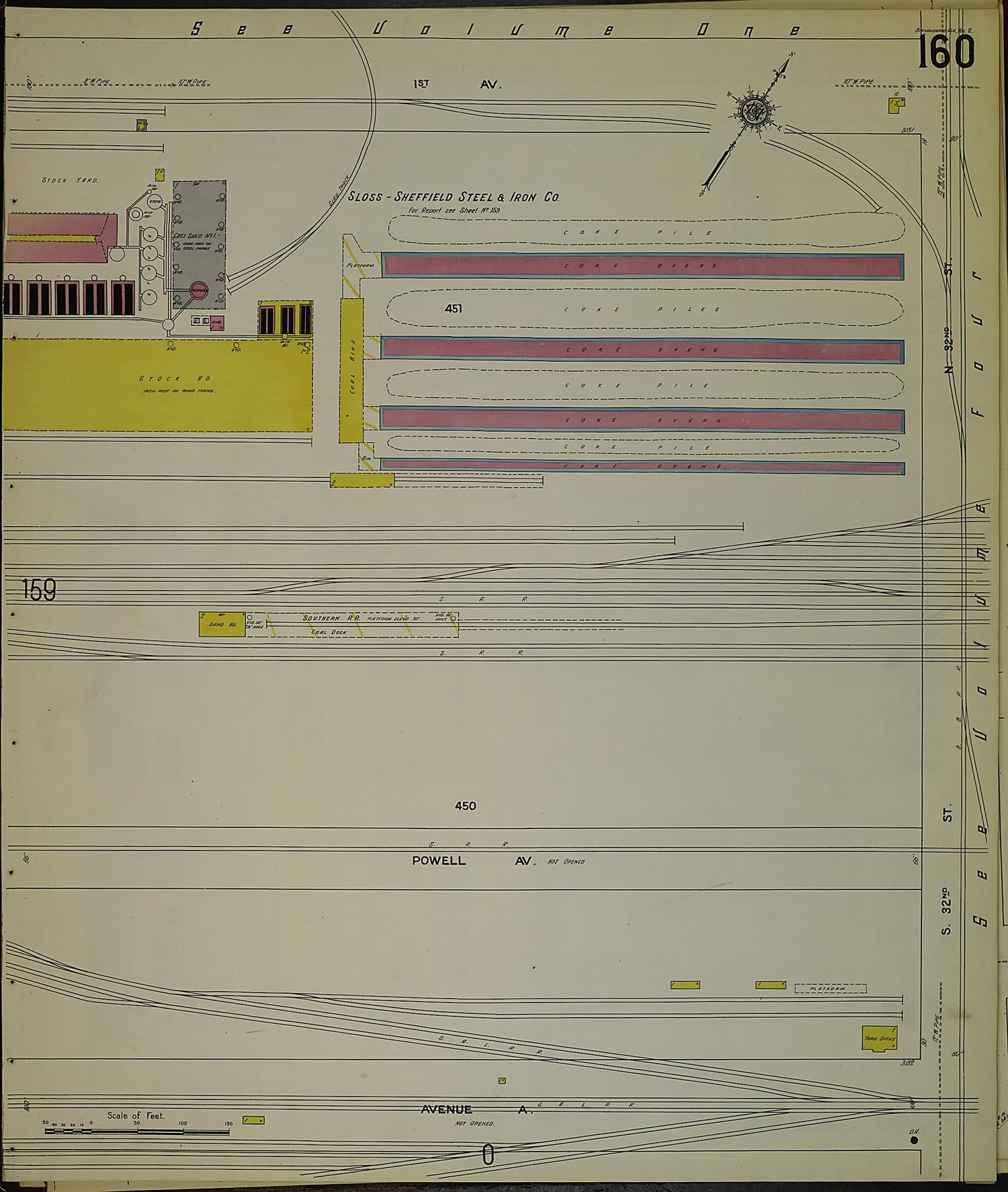 This old map of Birmingham, Jefferson County, Alabama was created by Sanborn Map Company in 1911