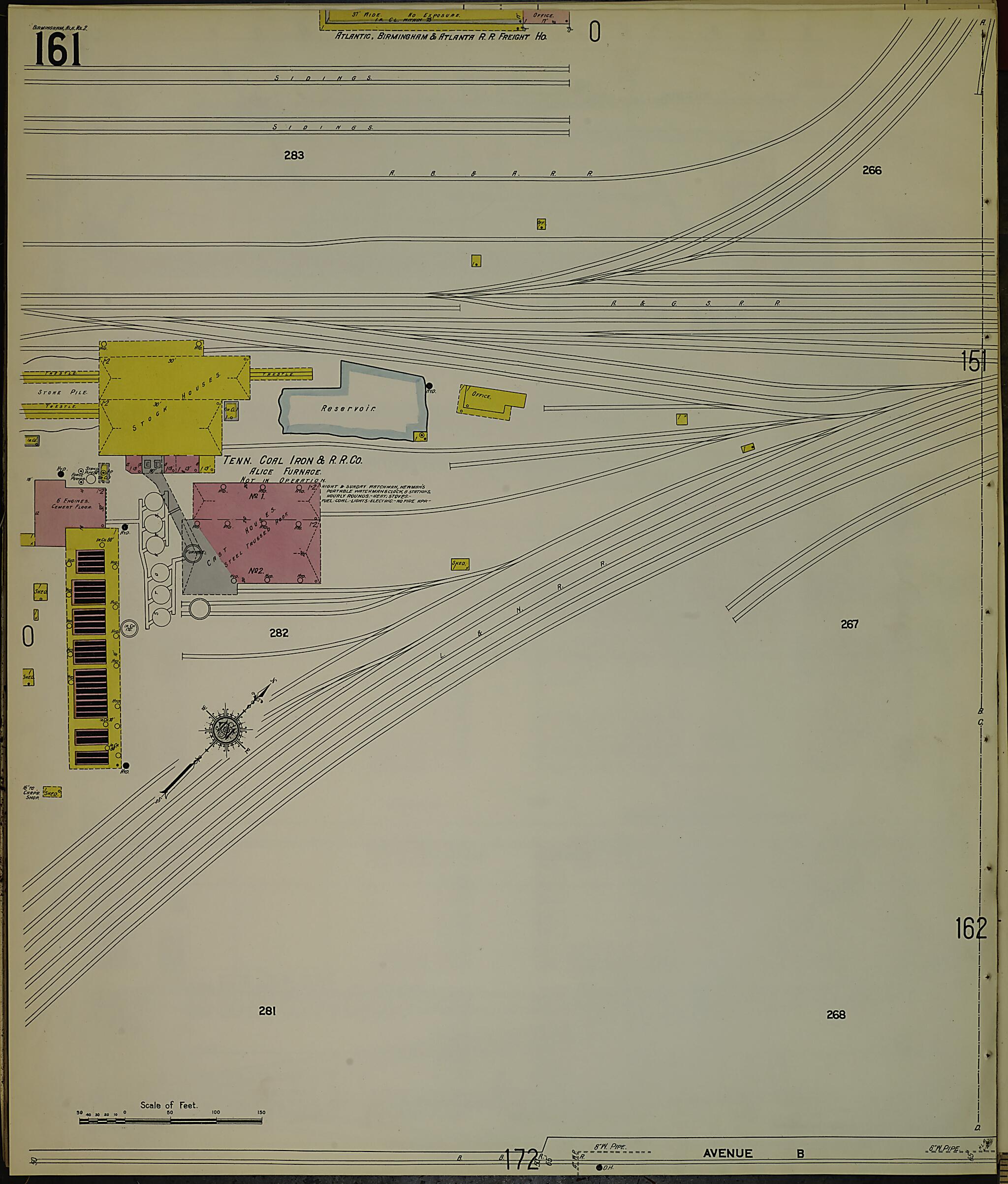 This old map of Birmingham, Jefferson County, Alabama was created by Sanborn Map Company in 1911