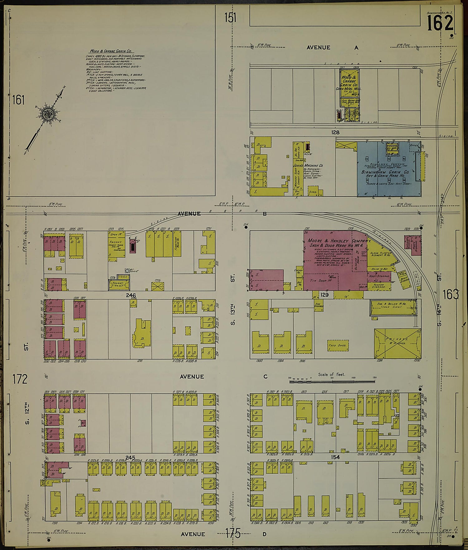 This old map of Birmingham, Jefferson County, Alabama was created by Sanborn Map Company in 1911